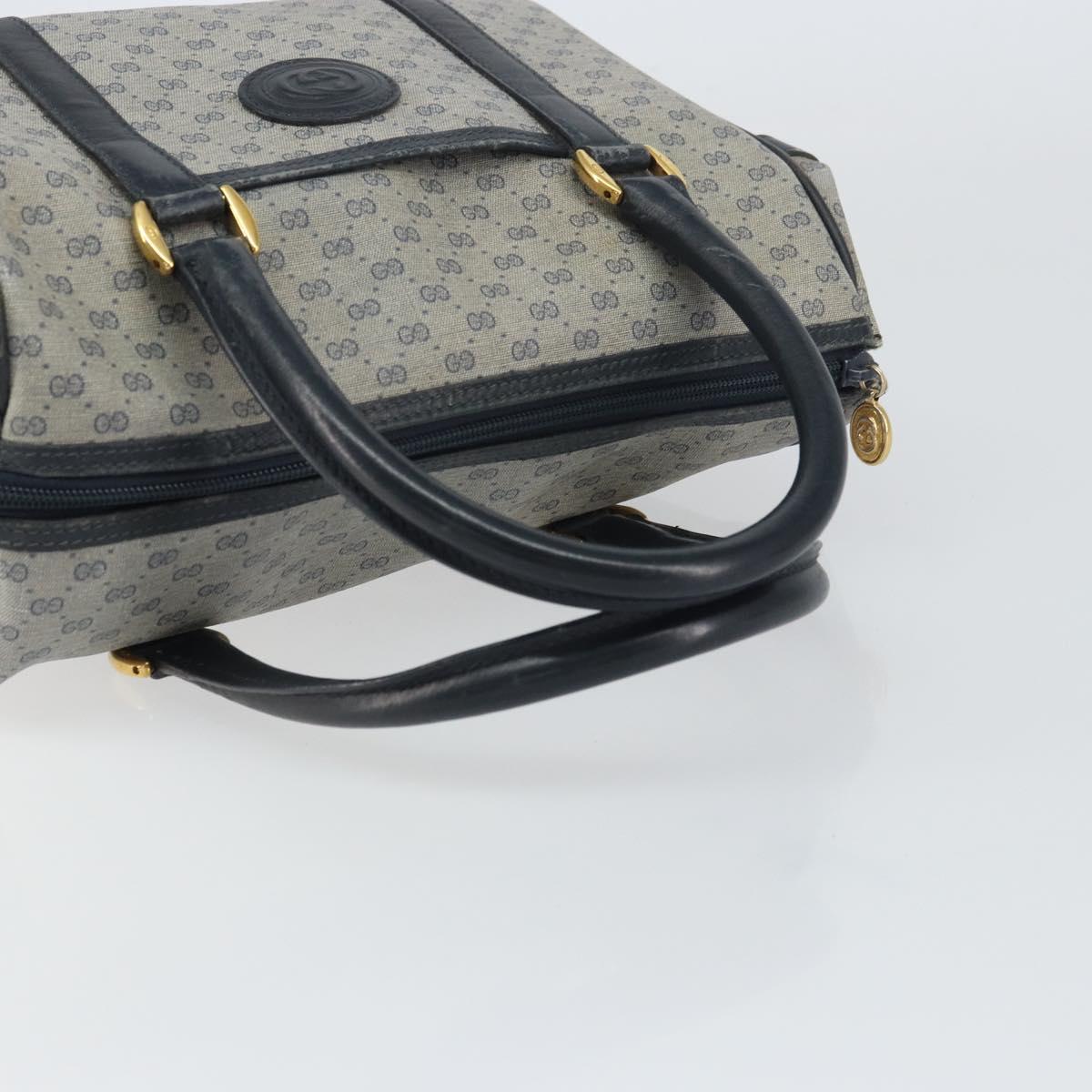 GUCCI Micro GG Supreme Hand Bag PVC Navy Gold 000 58 0093 Auth BA9106