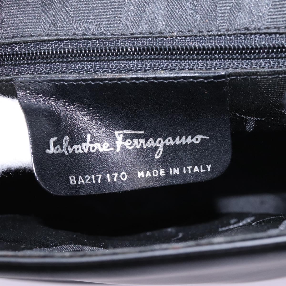 Salvatore Ferragamo Shoulder Bag Leather Black Auth BA911
