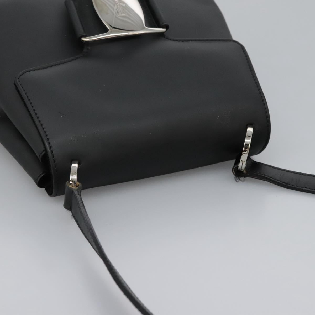 Salvatore Ferragamo Shoulder Bag Leather Black Auth BA911
