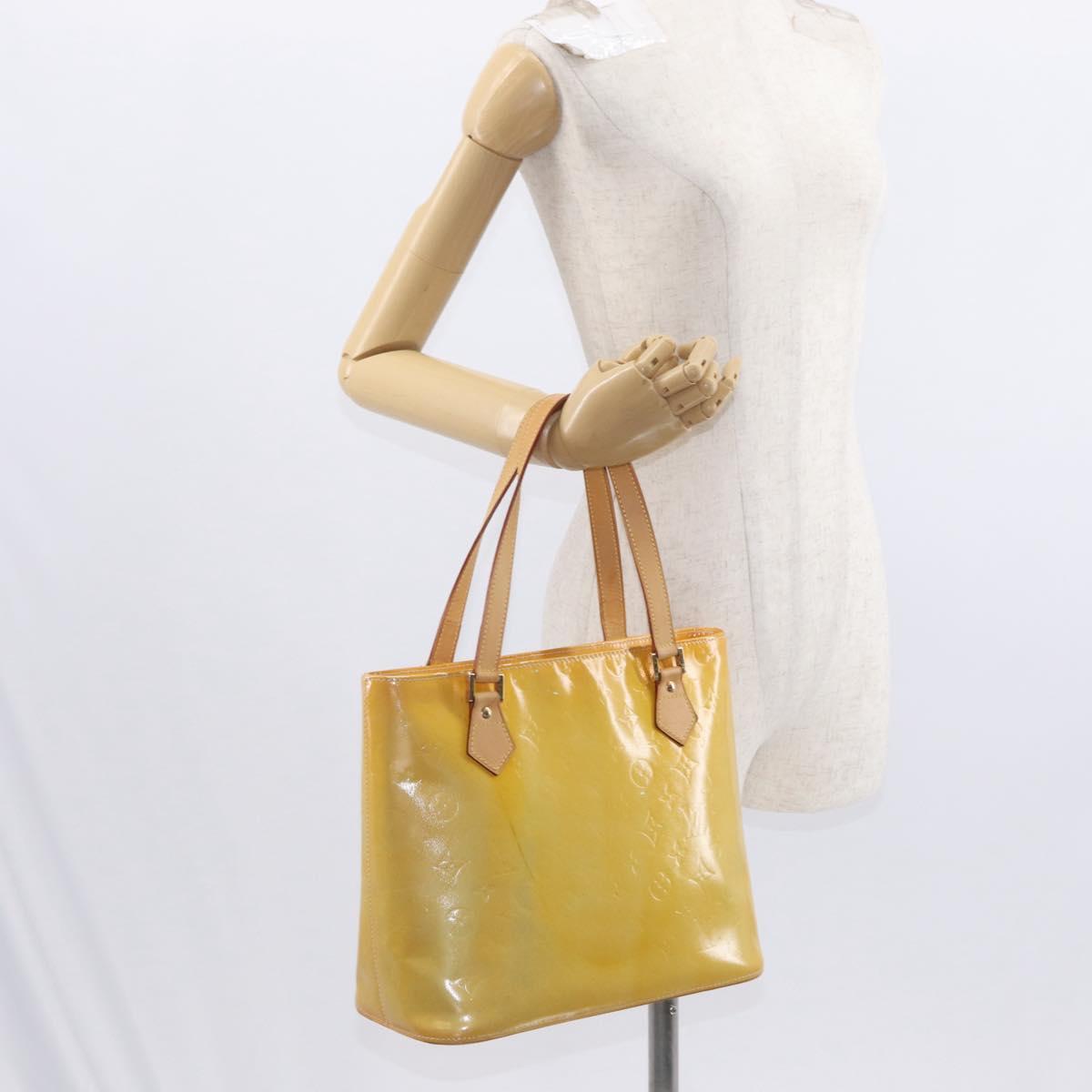 LOUIS VUITTON Monogram Vernis Houston Hand Bag Gris M91053 LV Auth BA9112