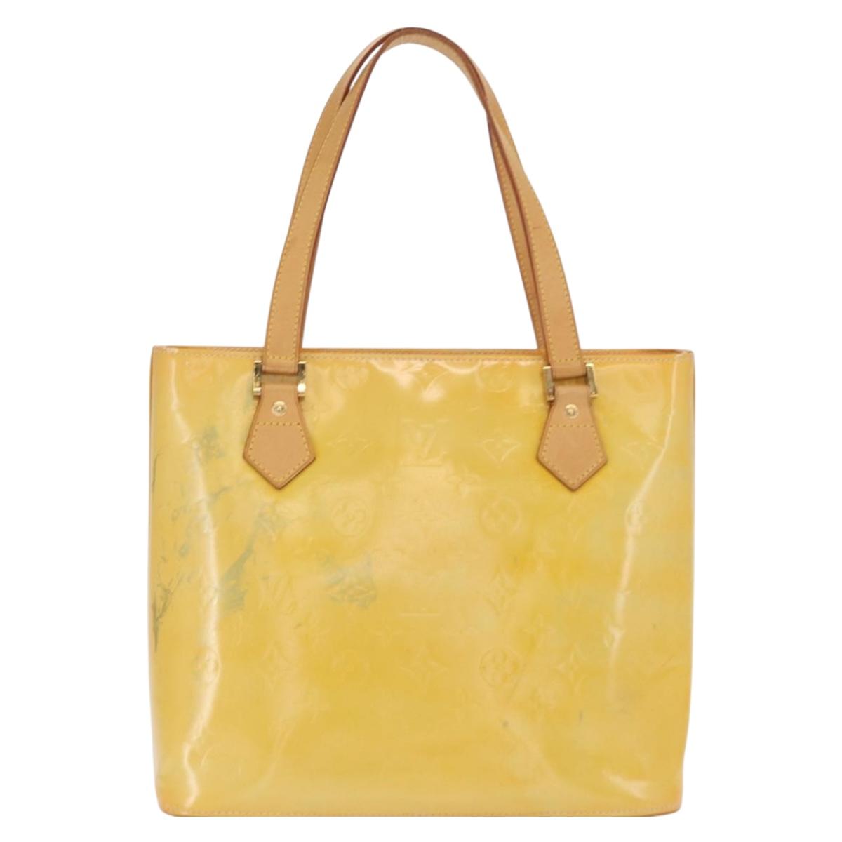 LOUIS VUITTON Monogram Vernis Houston Hand Bag Gris M91053 LV Auth BA9112