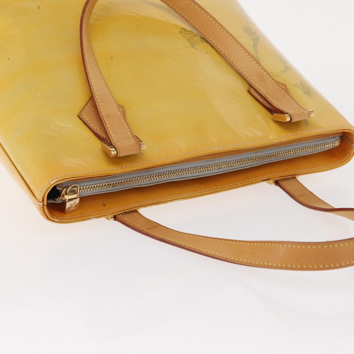 LOUIS VUITTON Monogram Vernis Houston Hand Bag Gris M91053 LV Auth BA9112