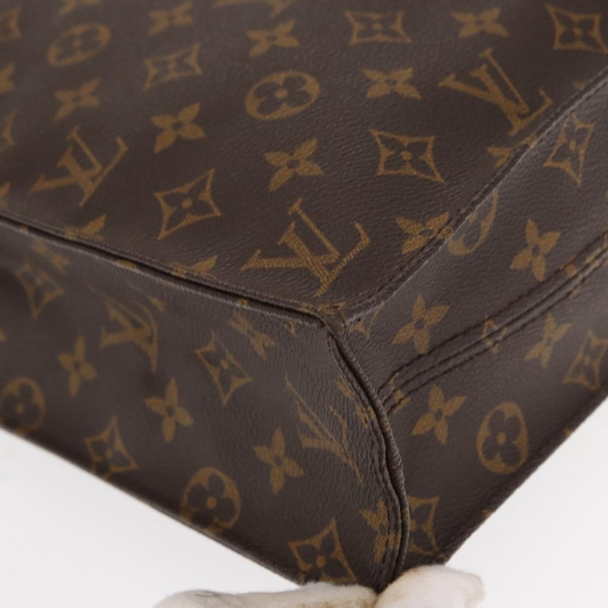 LOUIS VUITTON Monogram Sac Plat Hand Bag M51140 LV Auth BA9116