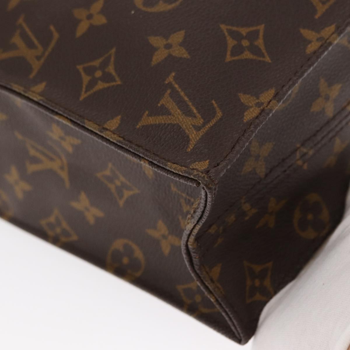 LOUIS VUITTON Monogram Sac Plat Hand Bag M51140 LV Auth BA9116