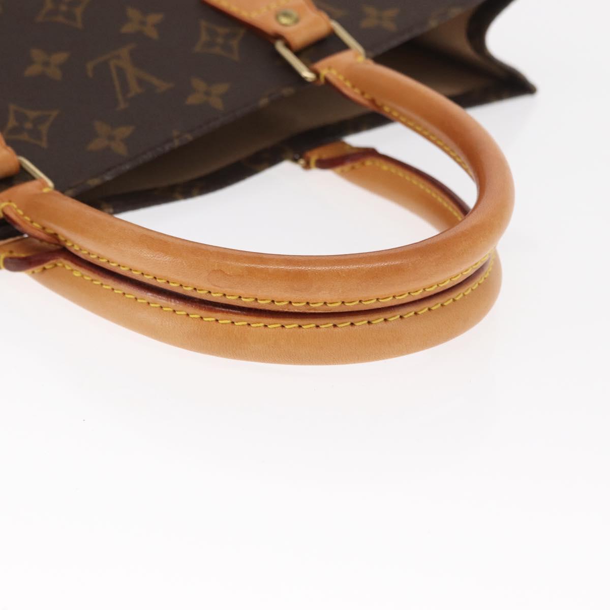 LOUIS VUITTON Monogram Sac Plat Hand Bag M51140 LV Auth BA9116