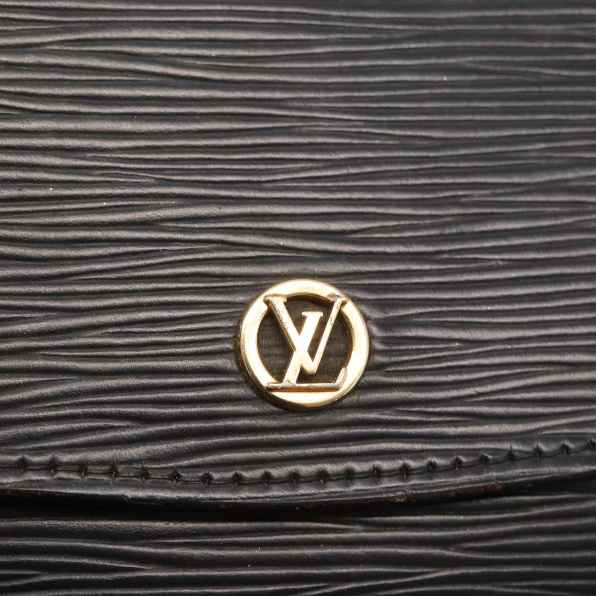 LOUIS VUITTON Epi Montaigne 27 Clutch Bag Black M52652 LV Auth BA9119