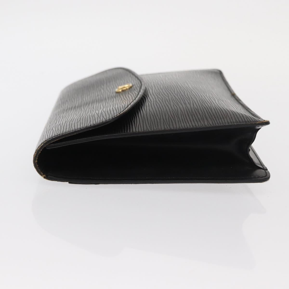 LOUIS VUITTON Epi Montaigne 27 Clutch Bag Black M52652 LV Auth BA9119