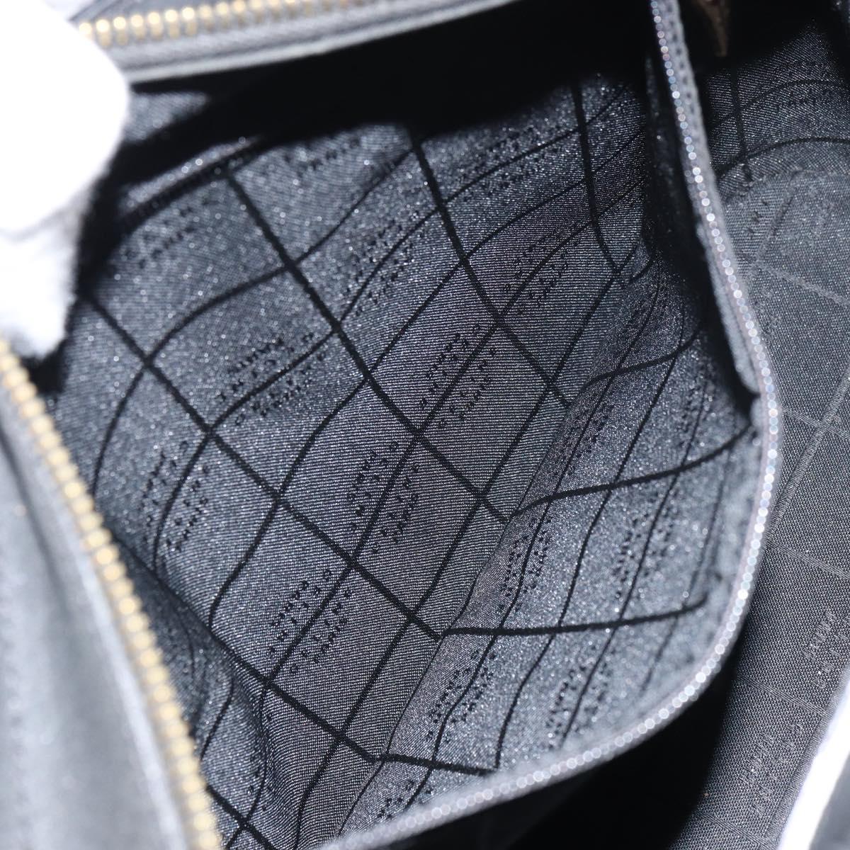 CELINE Hand Bag Leather Black Gold Auth BA9124