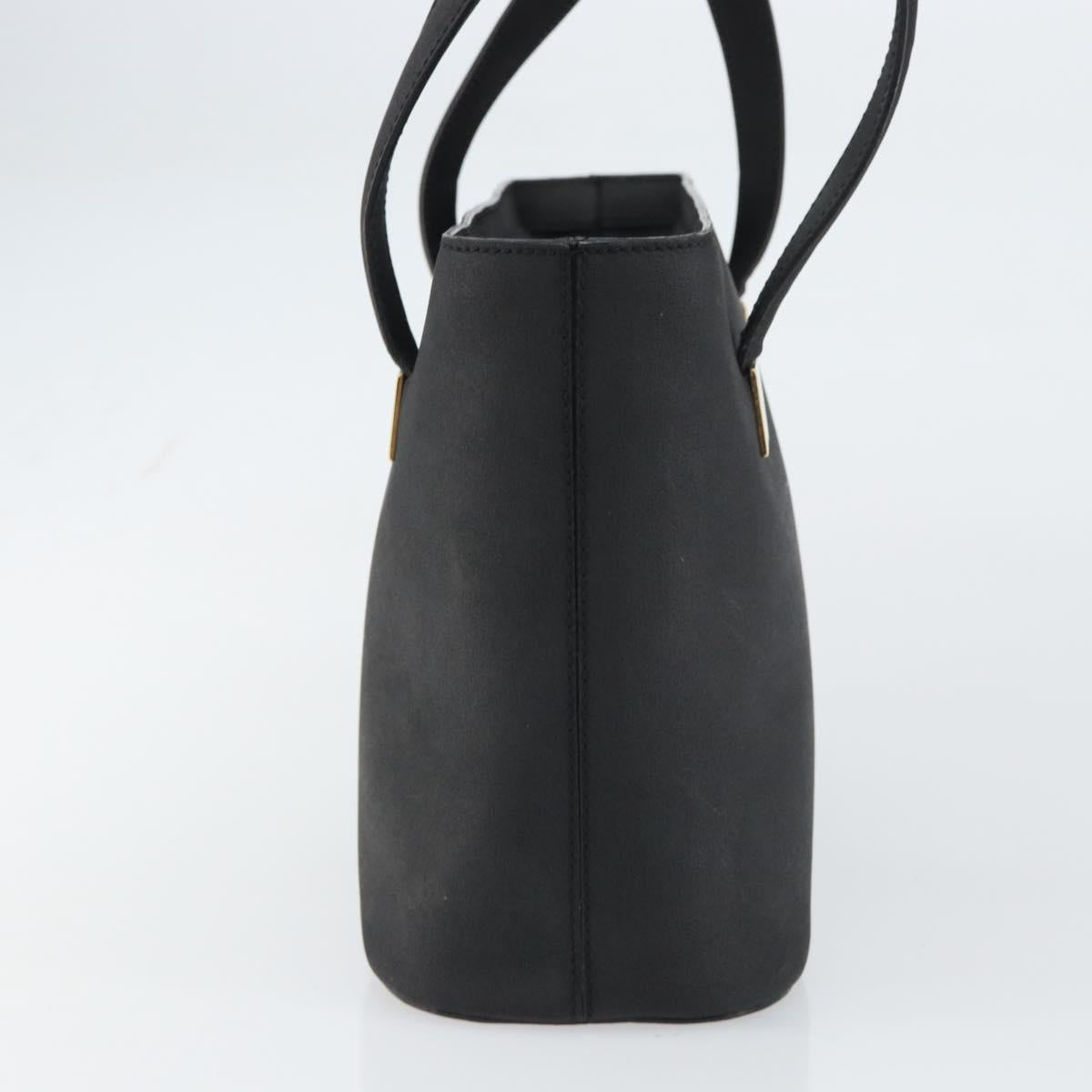 CELINE Hand Bag Leather Black Gold Auth BA9124