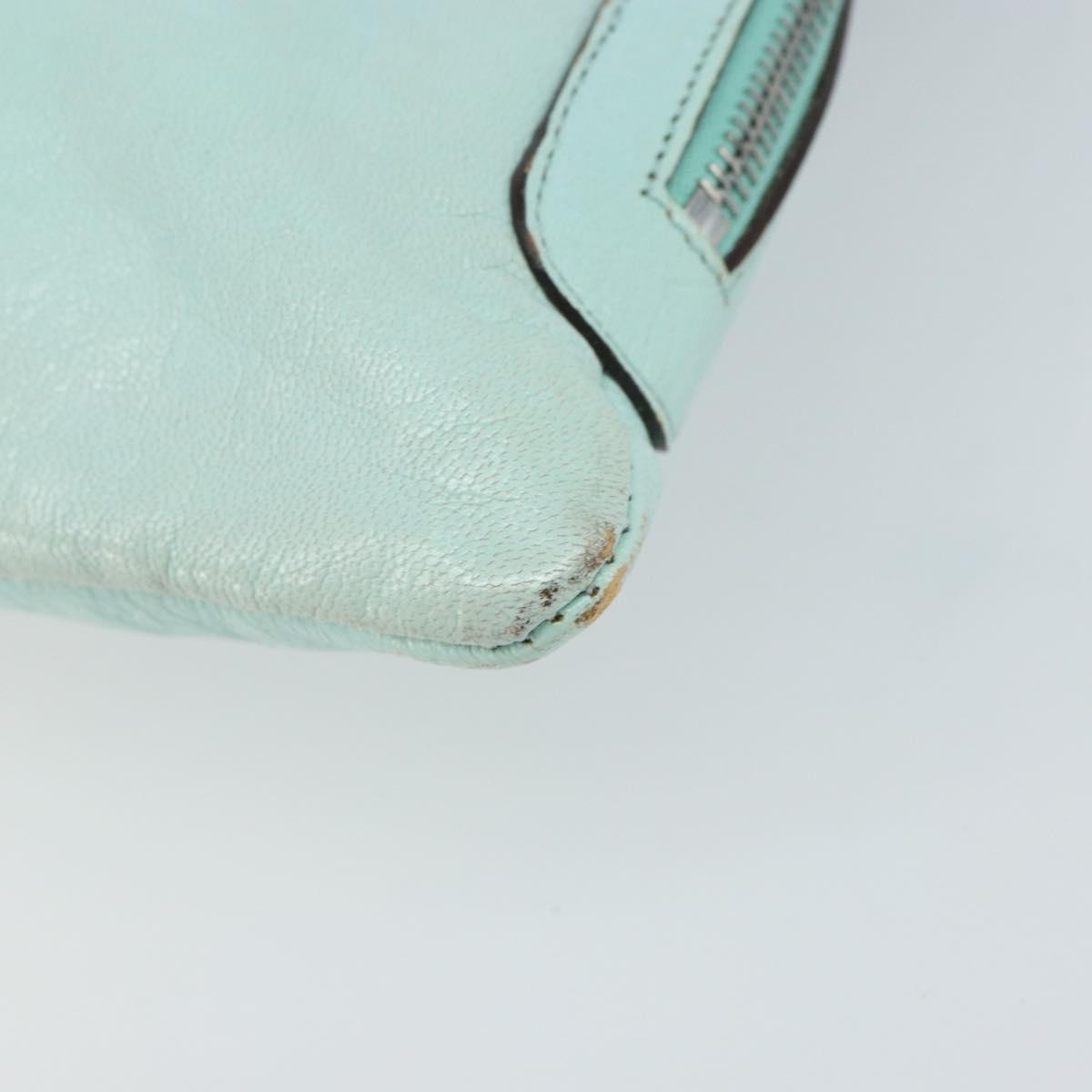 Gianni Versace Shoulder Bag Leather Peppermint Silver Auth BA9132