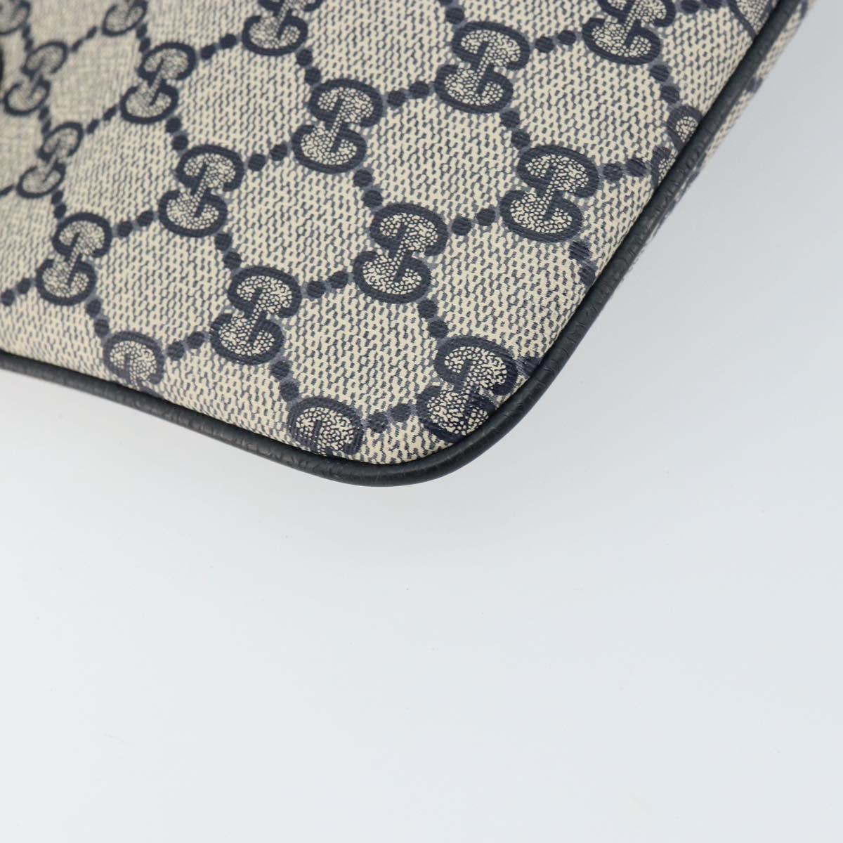 GUCCI GG Supreme Sherry Line Shoulder Bag PVC Navy Gold 904 02 047 Auth BA9137