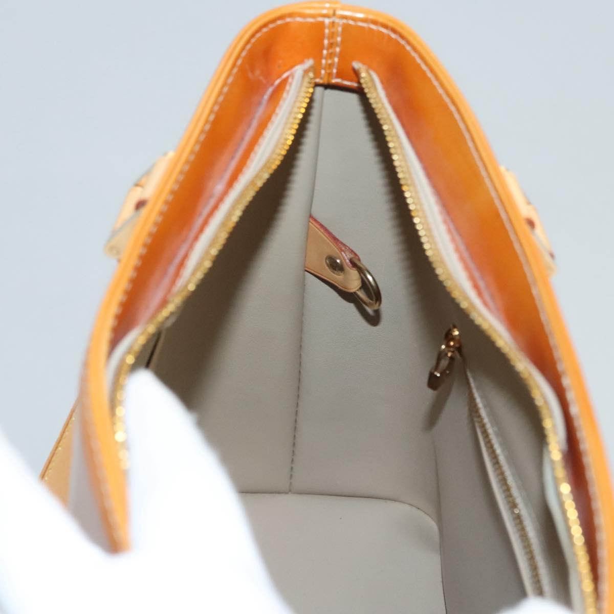 LOUIS VUITTON Monogram Vernis Houston Hand Bag Jaune M91121 LV Auth BA914