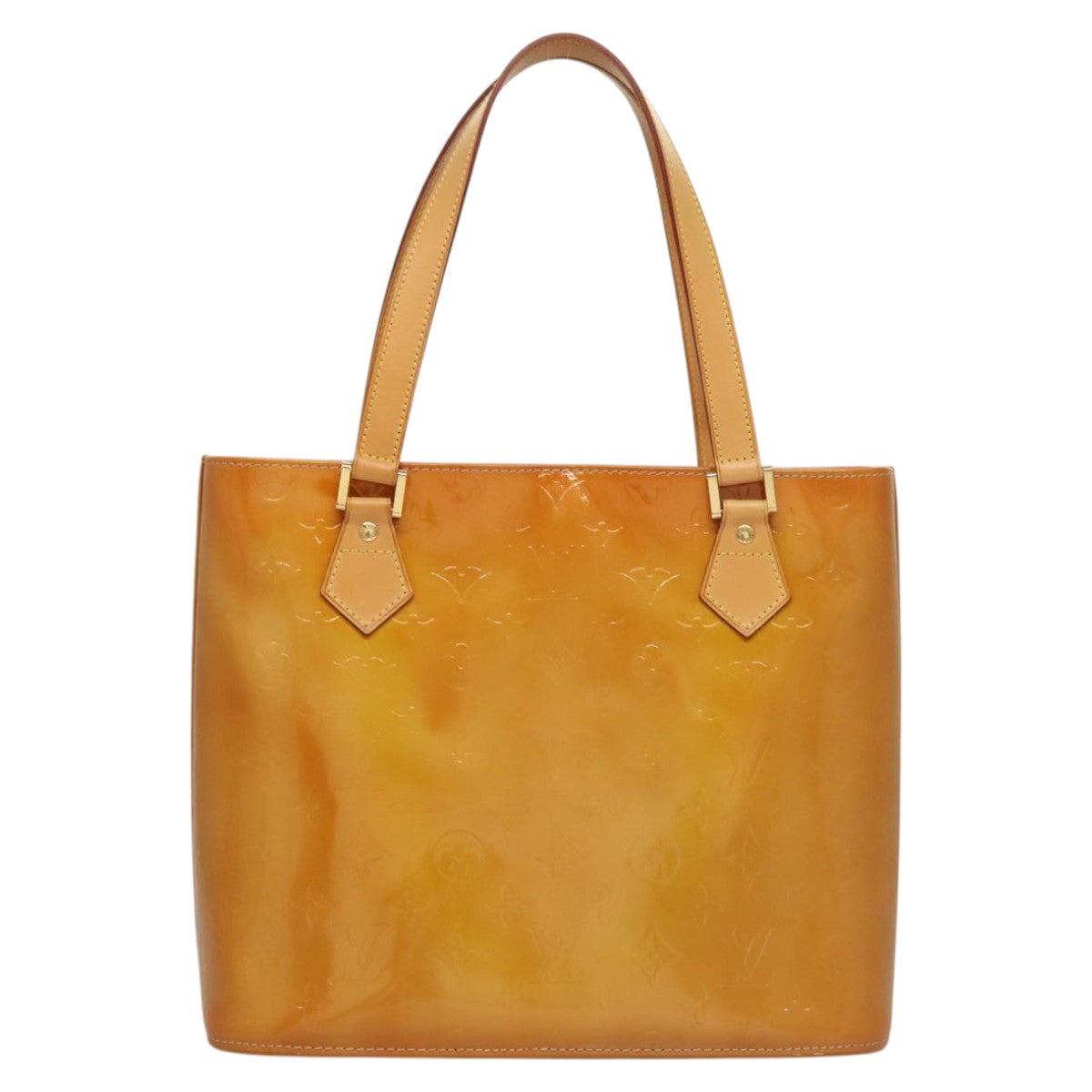 LOUIS VUITTON Monogram Vernis Houston Hand Bag Jaune M91121 LV Auth BA914