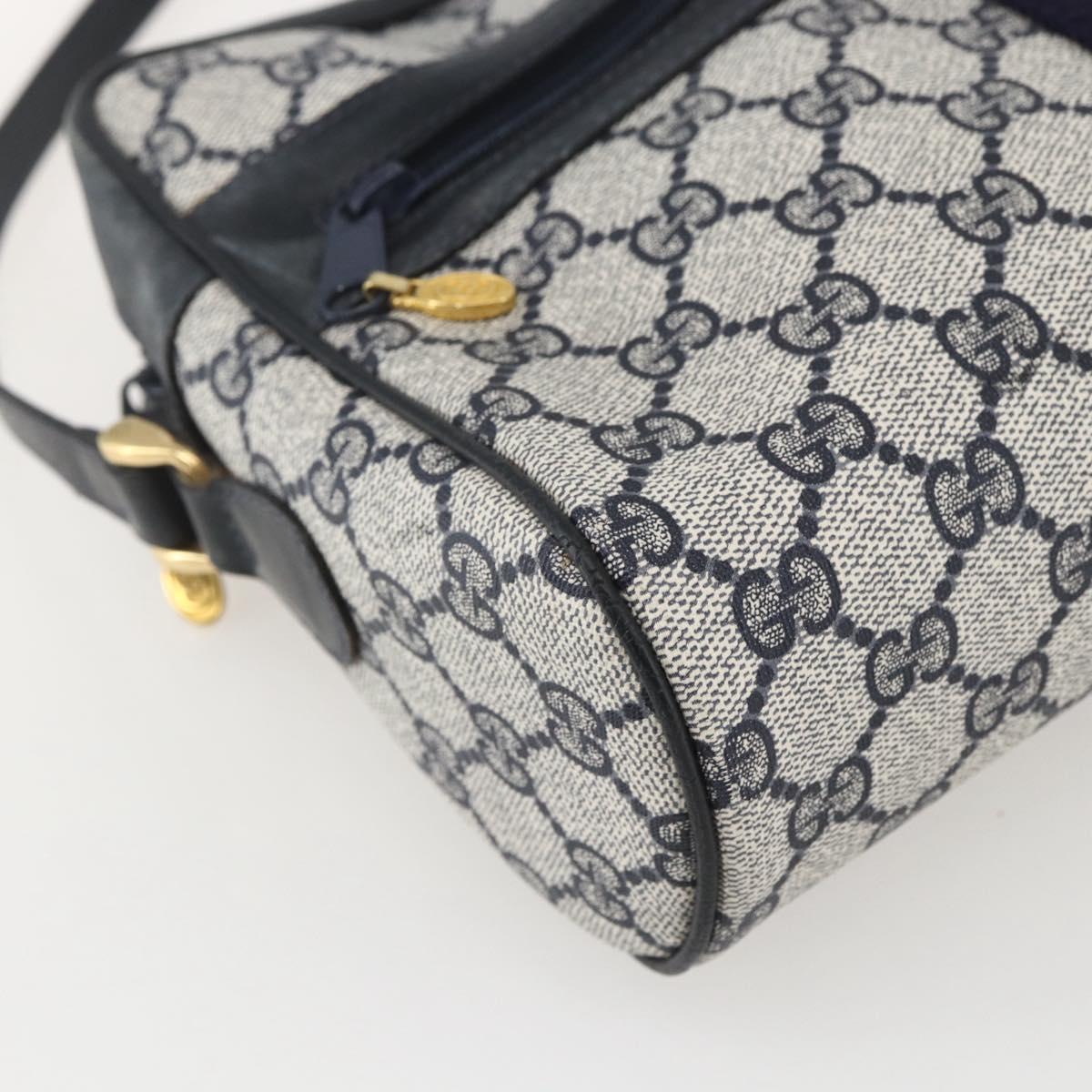 GUCCI GG Supreme Sherry Line Shoulder Bag PVC Navy Gold 42 01 4071 Auth BA9140