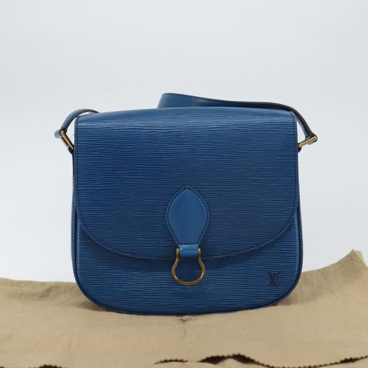 LOUIS VUITTON Epi Saint Cloud GM Shoulder Bag Toledo Blue M52195 LV Auth BA9150
