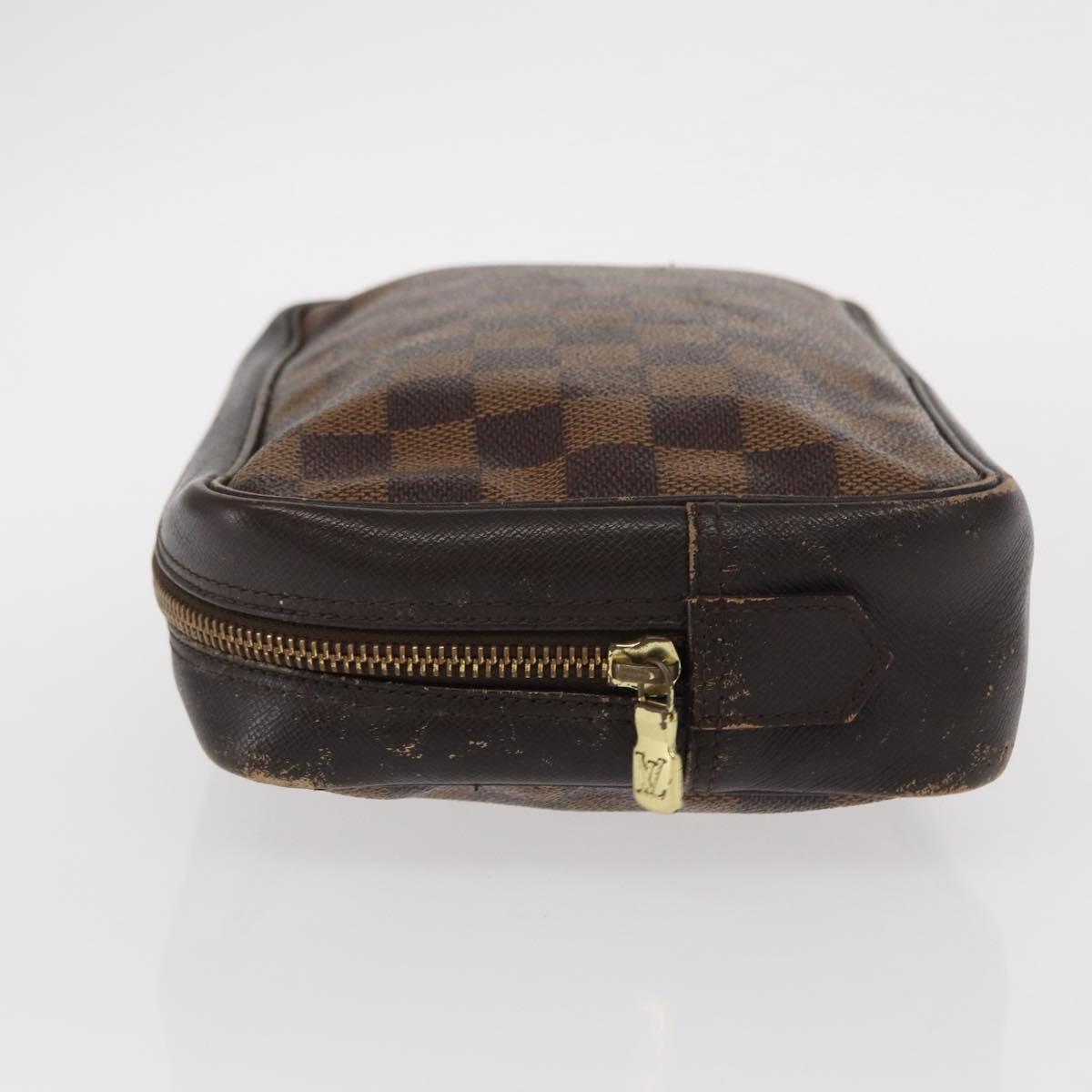 LOUIS VUITTON Damier Ebene Trousse Toilette 25 Clutch Bag N47624 LV Auth BA9155