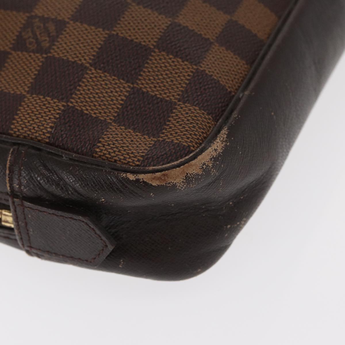 LOUIS VUITTON Damier Ebene Trousse Toilette 25 Clutch Bag N47624 LV Auth BA9155