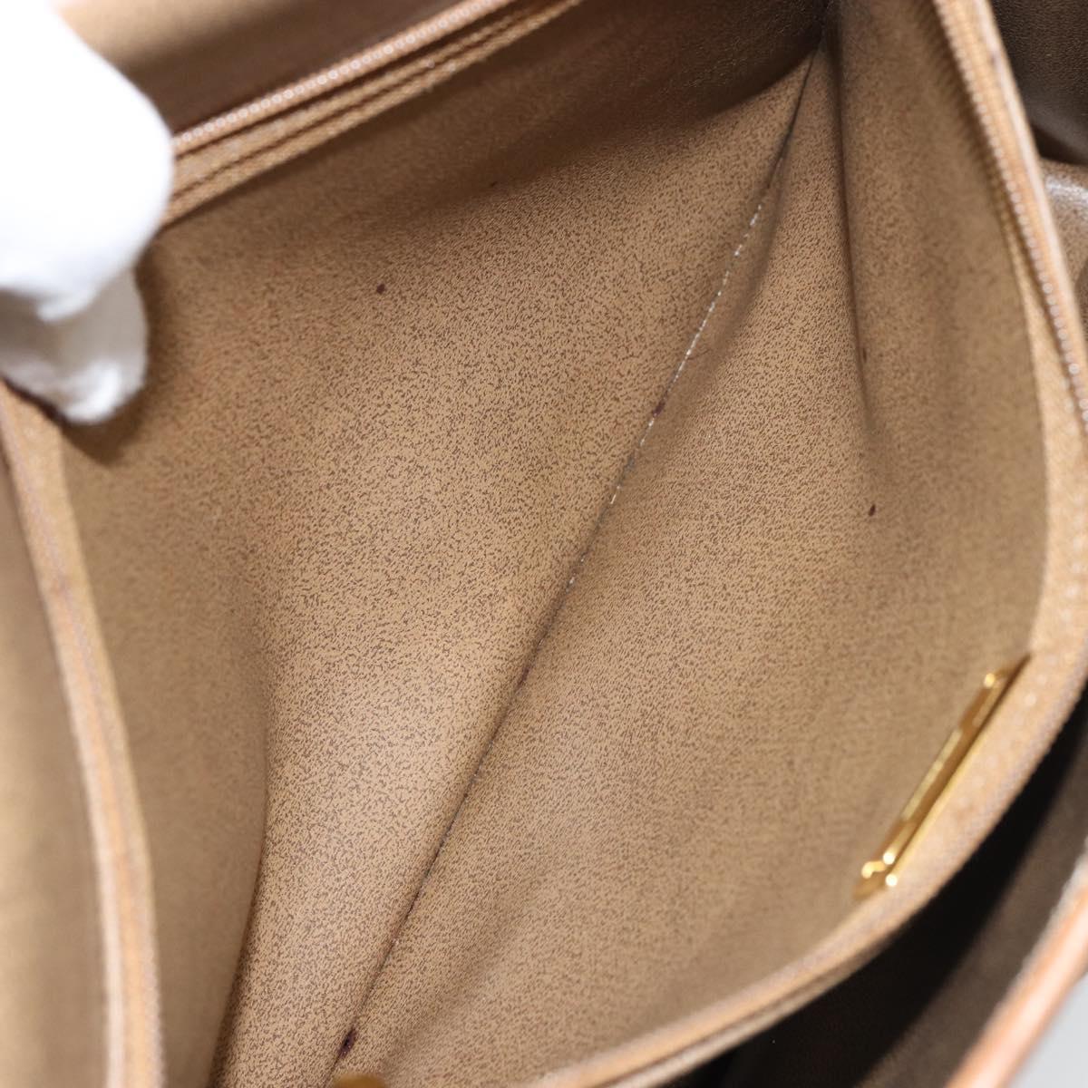 Christian Dior Honeycomb Canvas Shoulder Bag PVC Beige Gold Auth BA9156