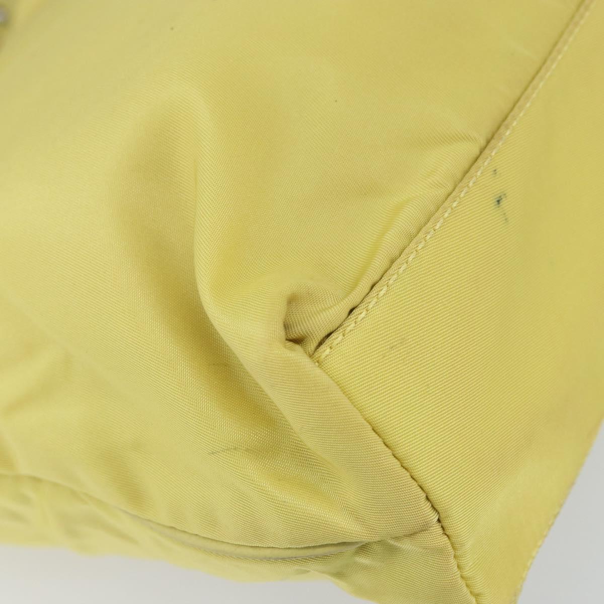 PRADA Hand Bag Nylon Yellow Gold Auth BA9158