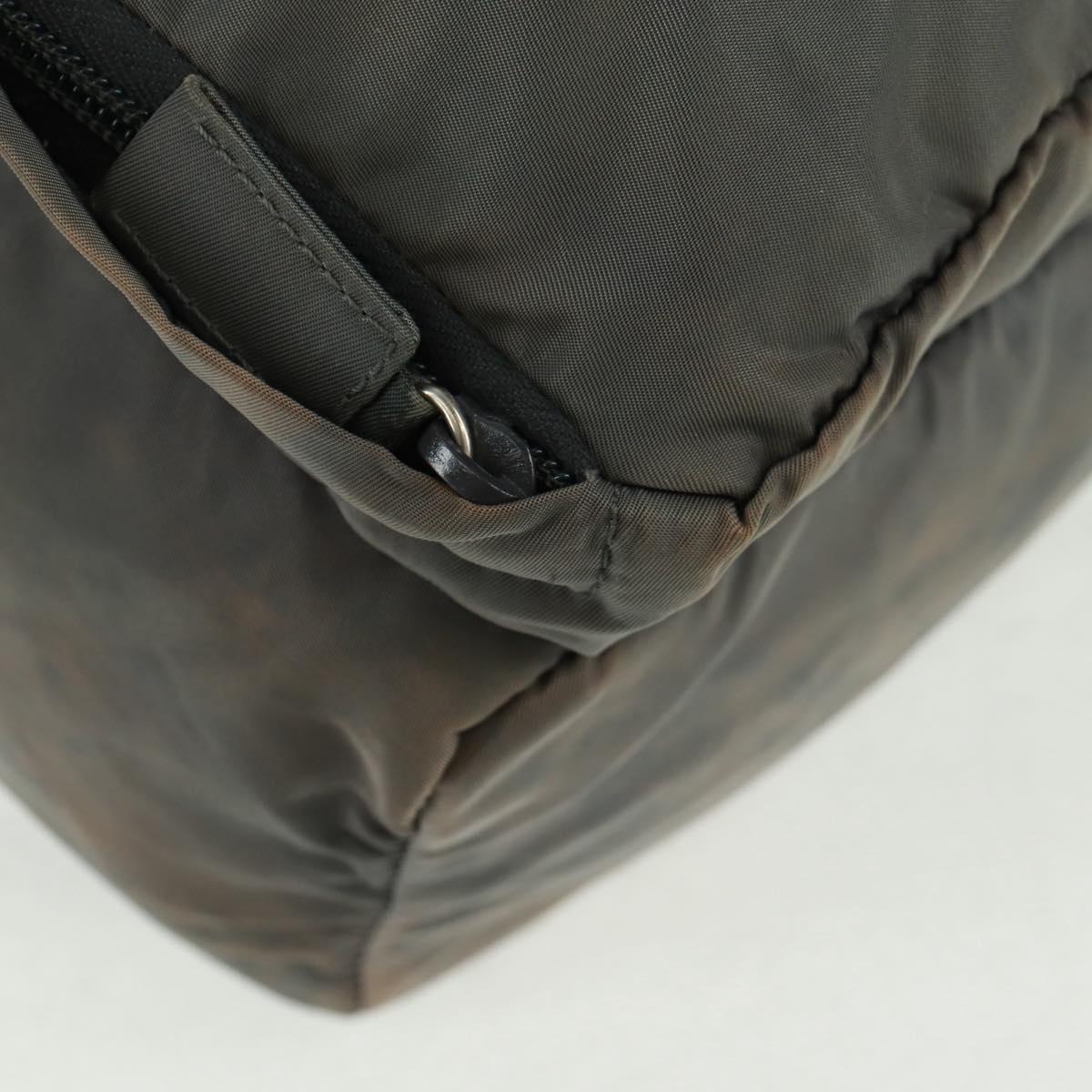 PRADA Backpack Nylon Gray Silver Auth BA9159