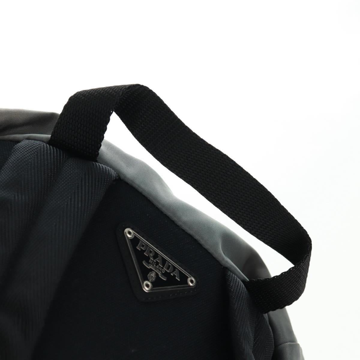 PRADA Backpack Nylon Gray Silver Auth BA9159