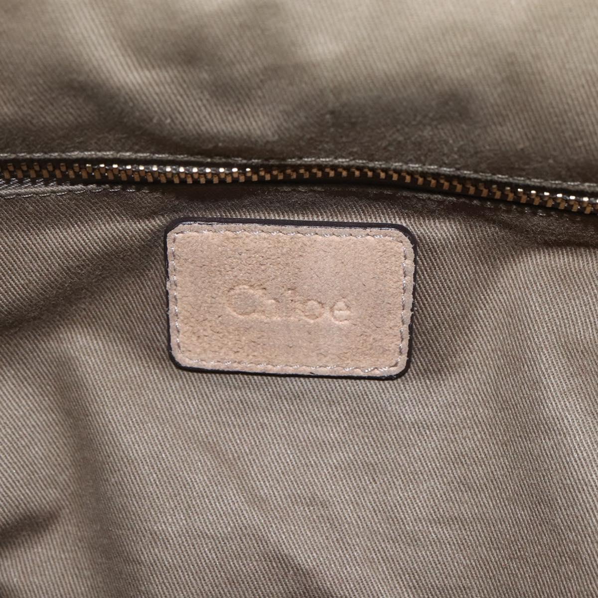 Chloe Elsie Hand Bag Leather 2way Beige Gold Auth BA9166
