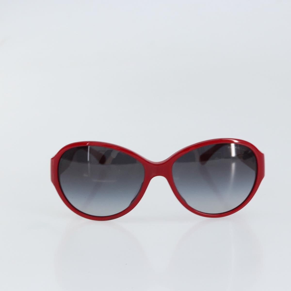 CHANEL Sunglasses plastic Red CC Auth BA9167