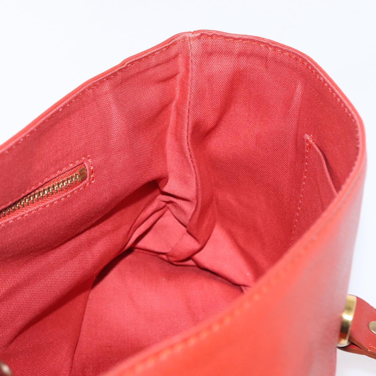 Chloe Hand Bag Leather Red Gold Auth BA9169