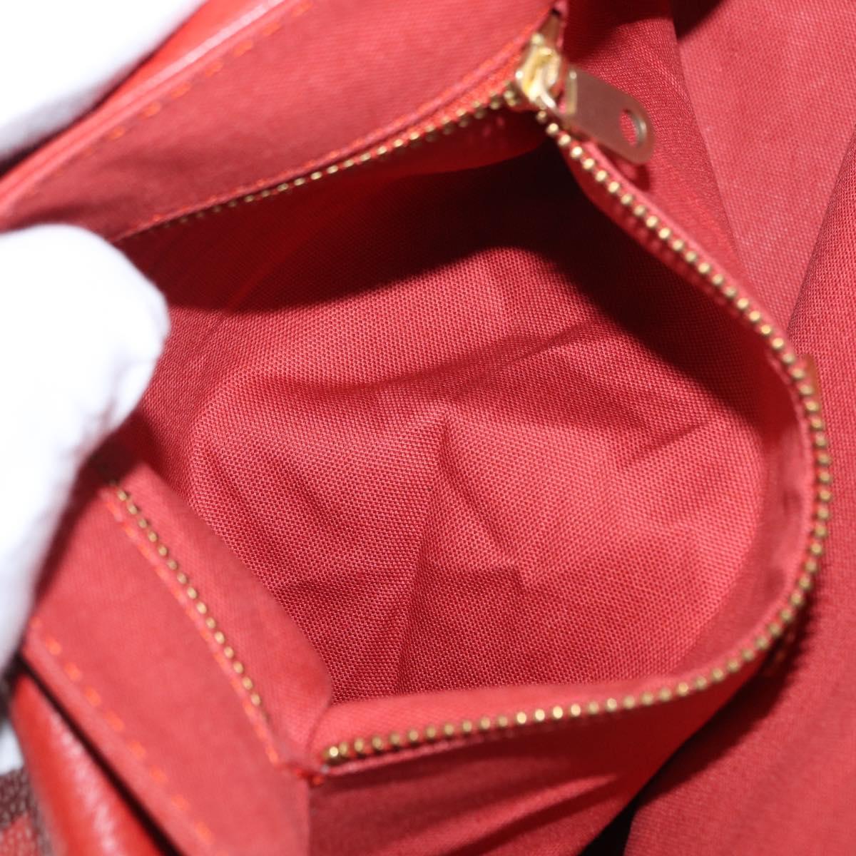 Chloe Hand Bag Leather Red Gold Auth BA9169