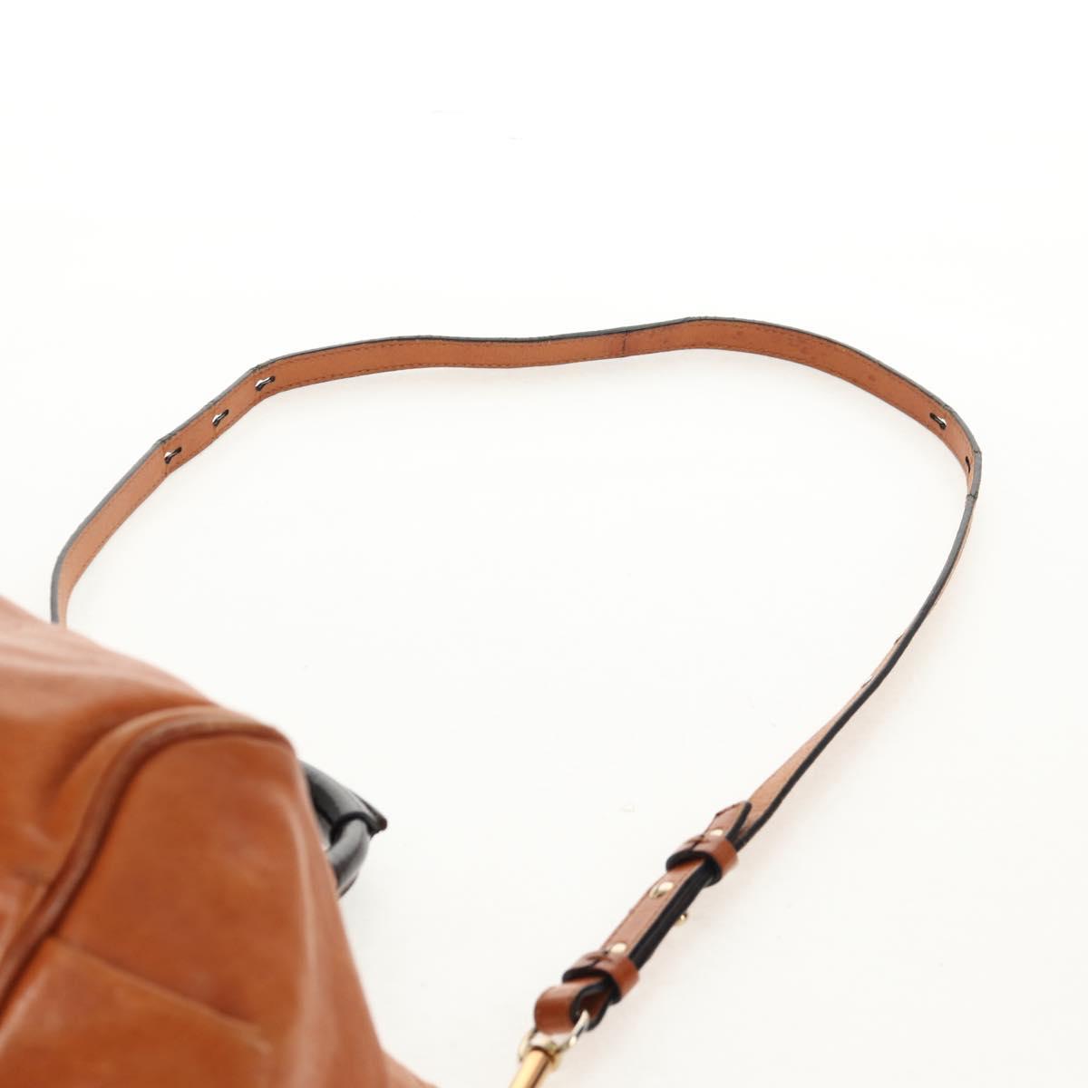 Chloe Etel Hand Bag Leather 2way Brown Gold Auth BA9170