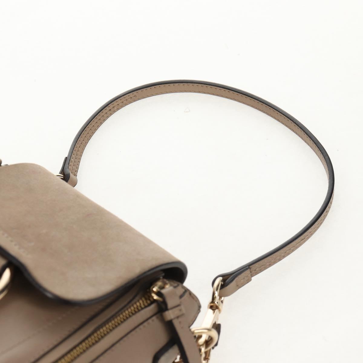 Chloe Fay Backpack Suede Leather 2way Gray Gold Auth BA9172