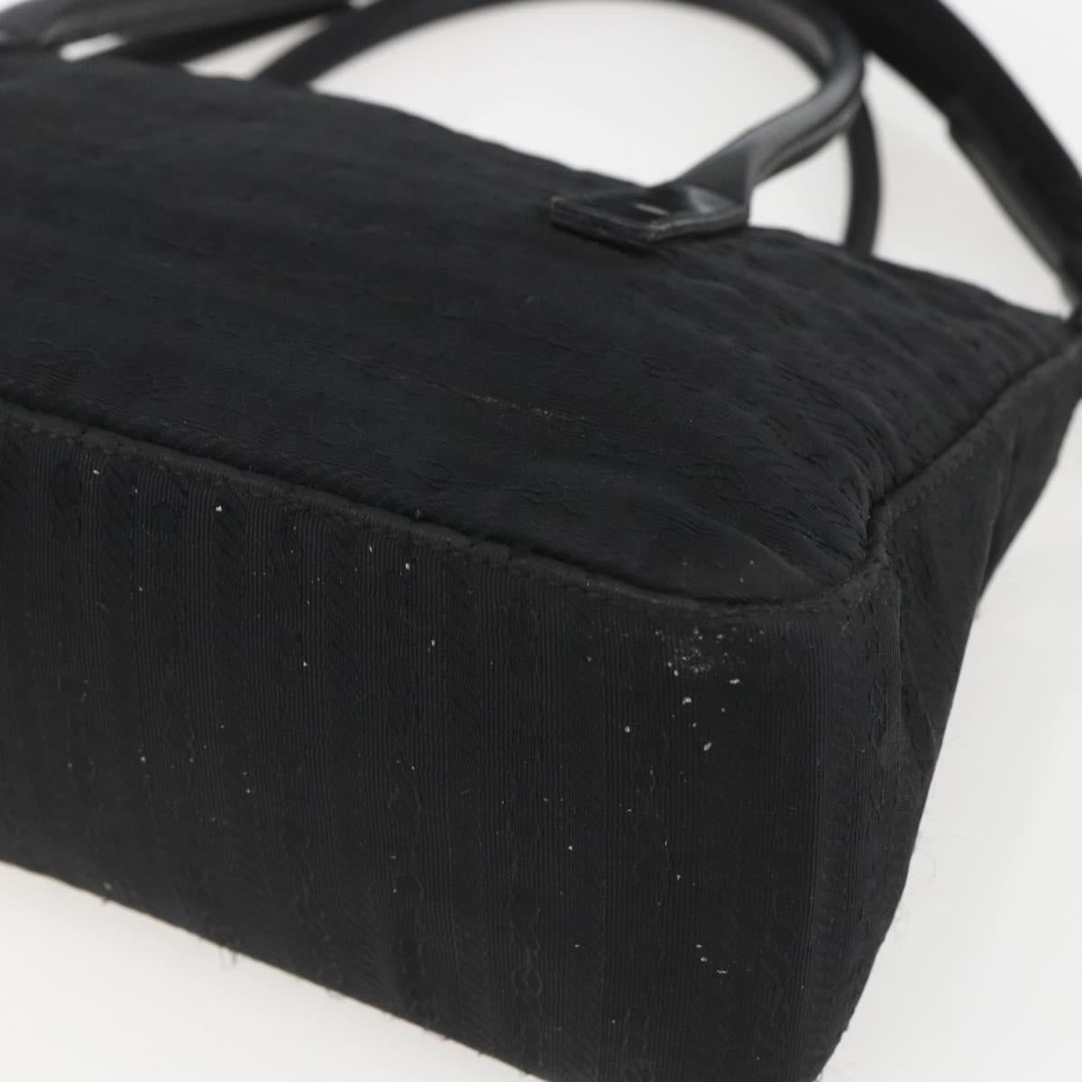 PRADA Hand Bag Nylon 2way Black Silver Auth BA9174