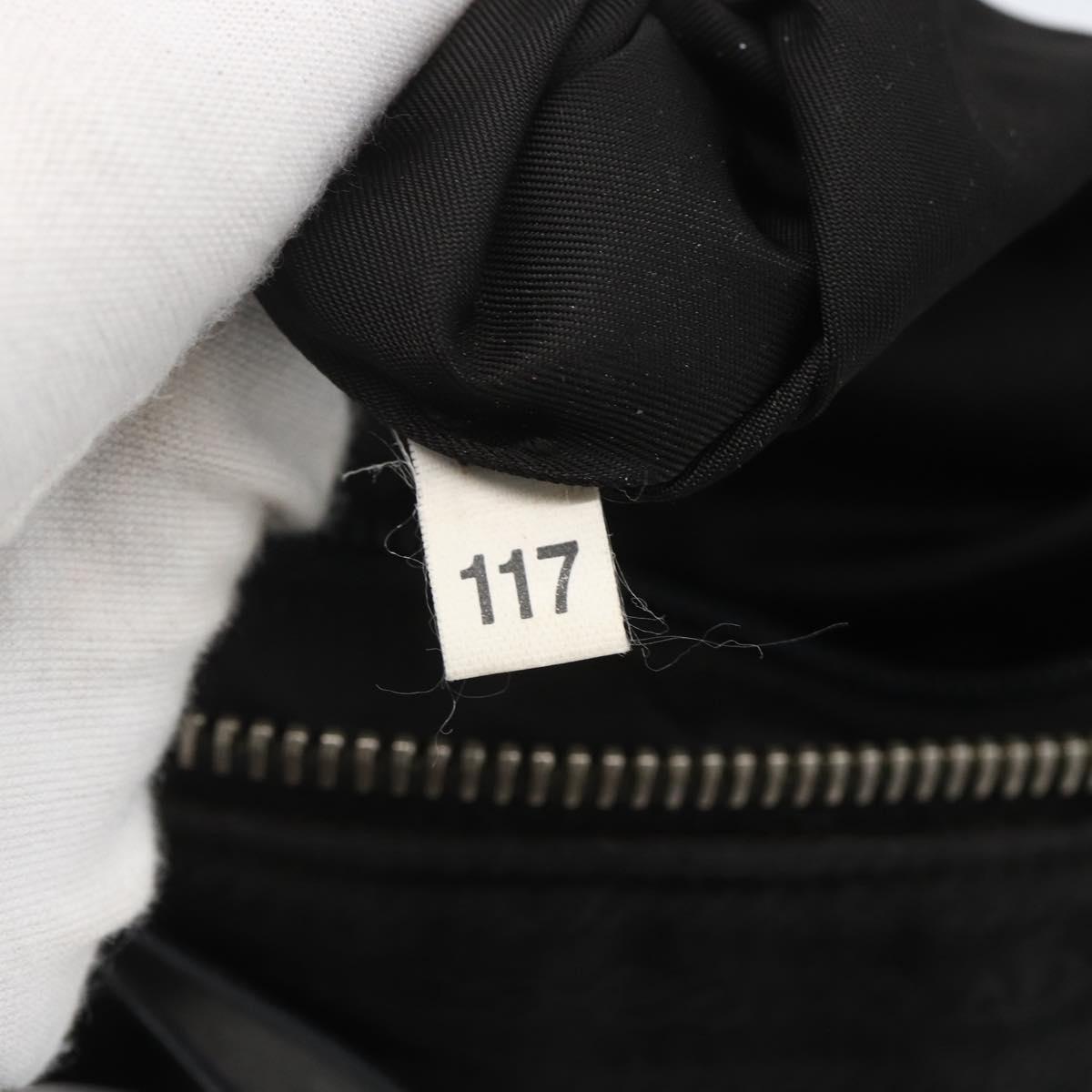PRADA Hand Bag Nylon 2way Black Silver Auth BA9174
