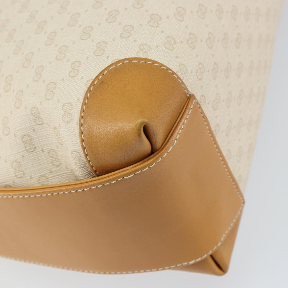 GUCCI Micro GG Supreme Shoulder Bag PVC Beige Gold 104 004 0024 Auth BA9177