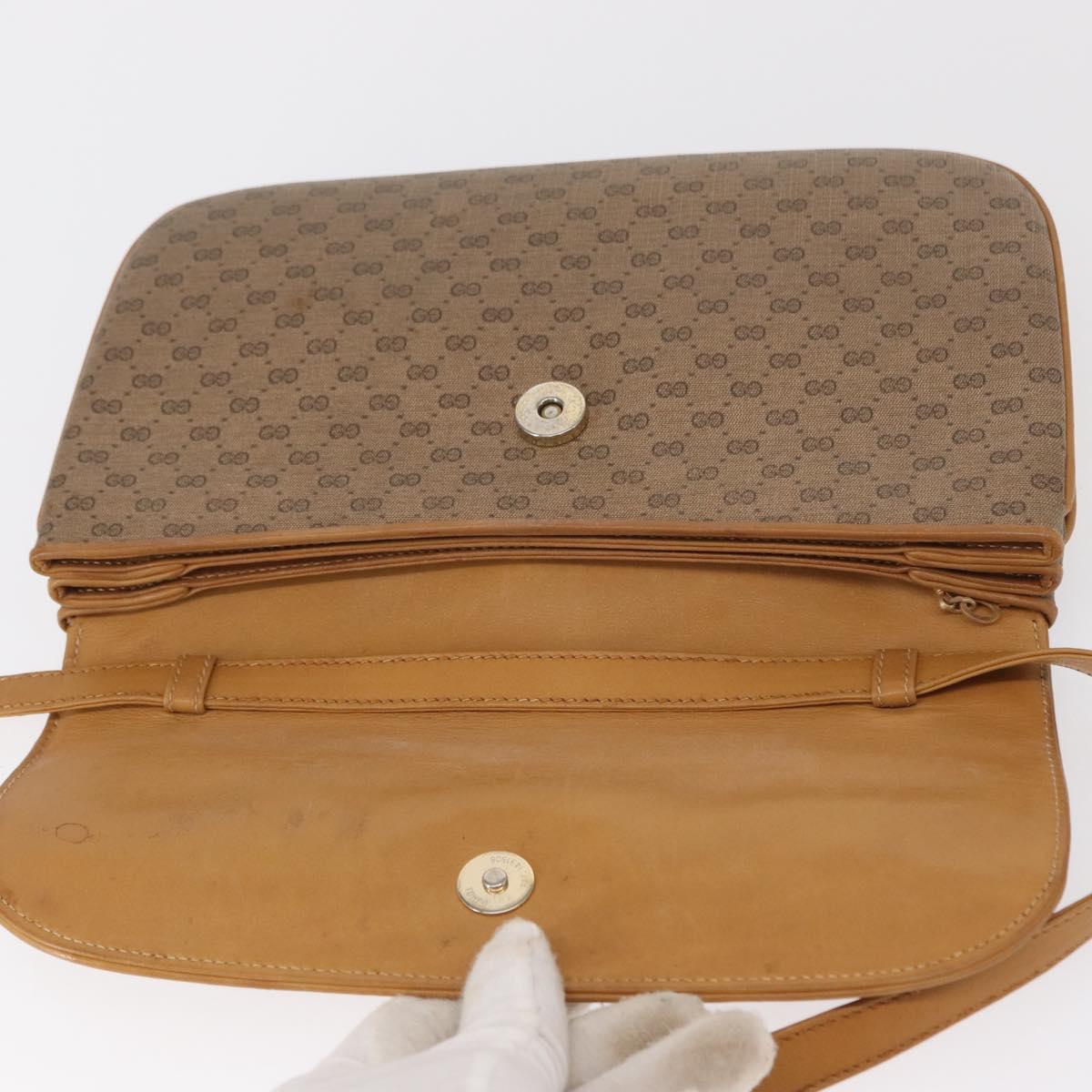 GUCCI Micro GG Supreme Shoulder Bag PVC Beige Gold 104 004 0024 Auth BA9178