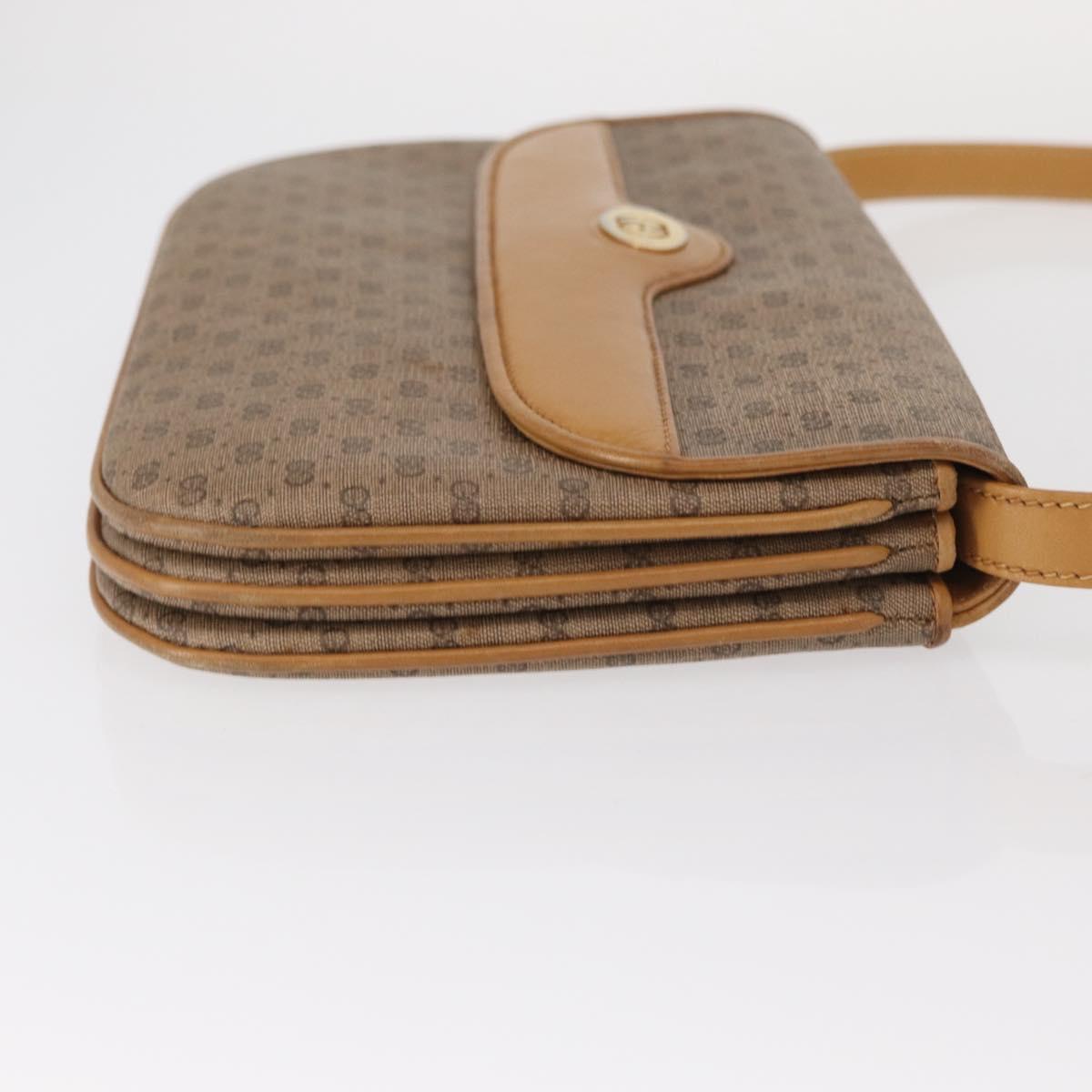 GUCCI Micro GG Supreme Shoulder Bag PVC Beige Gold 104 004 0024 Auth BA9178