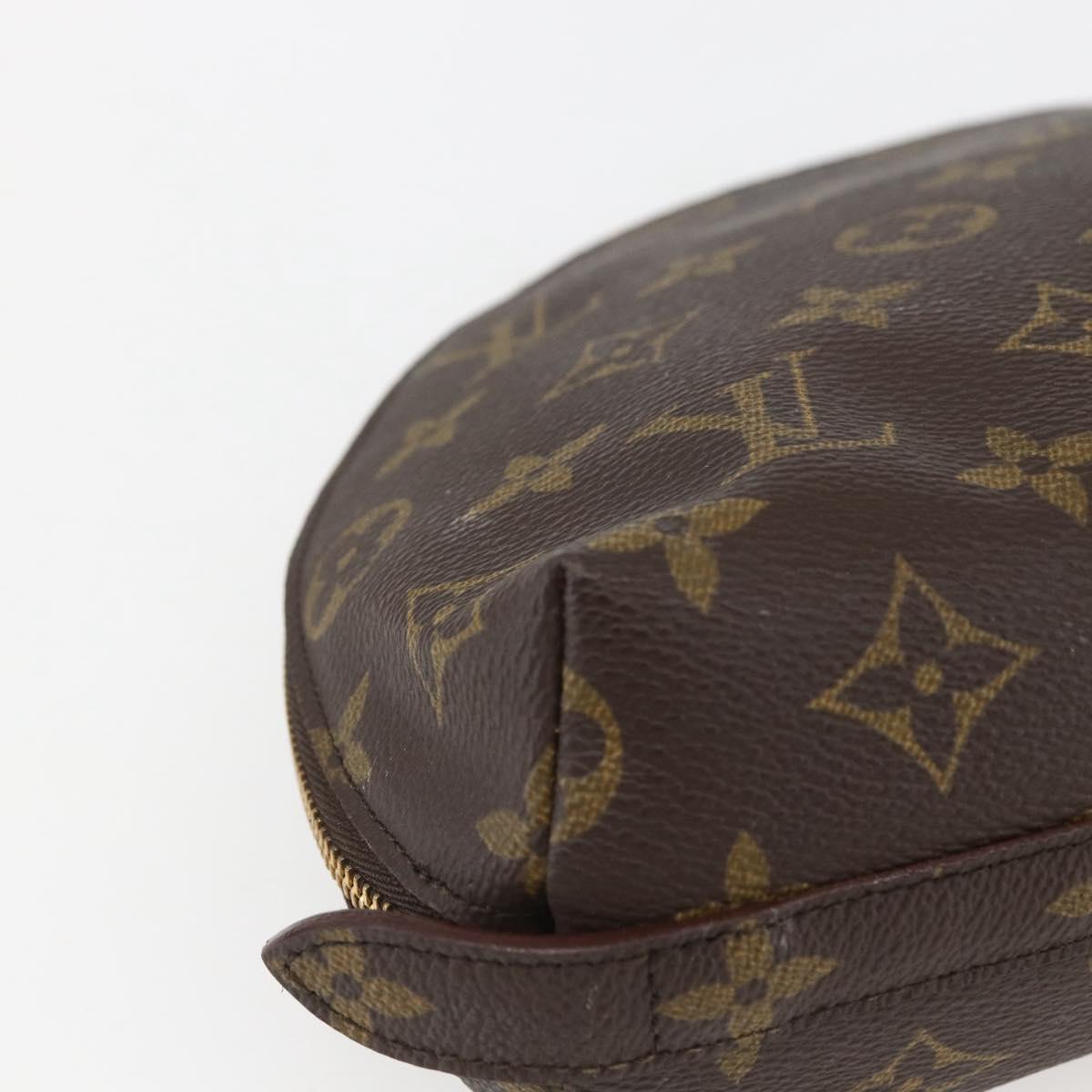 LOUIS VUITTON Monogram Trousse Demi Ronde Cosmetic Pouch M47520 LV Auth BA9183