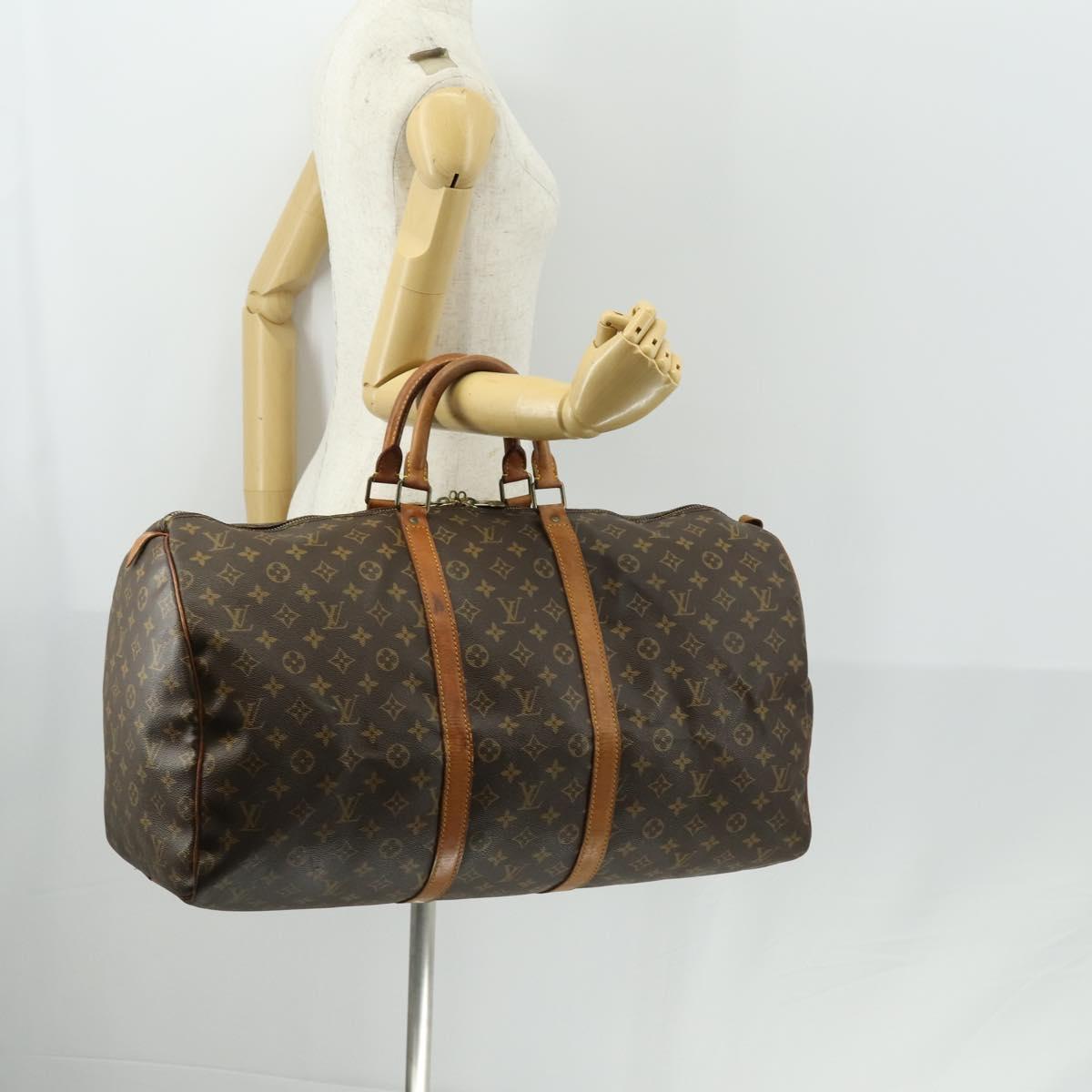 LOUIS VUITTON Monogram Keepall 55 Boston Bag M41424 LV Auth BA9184
