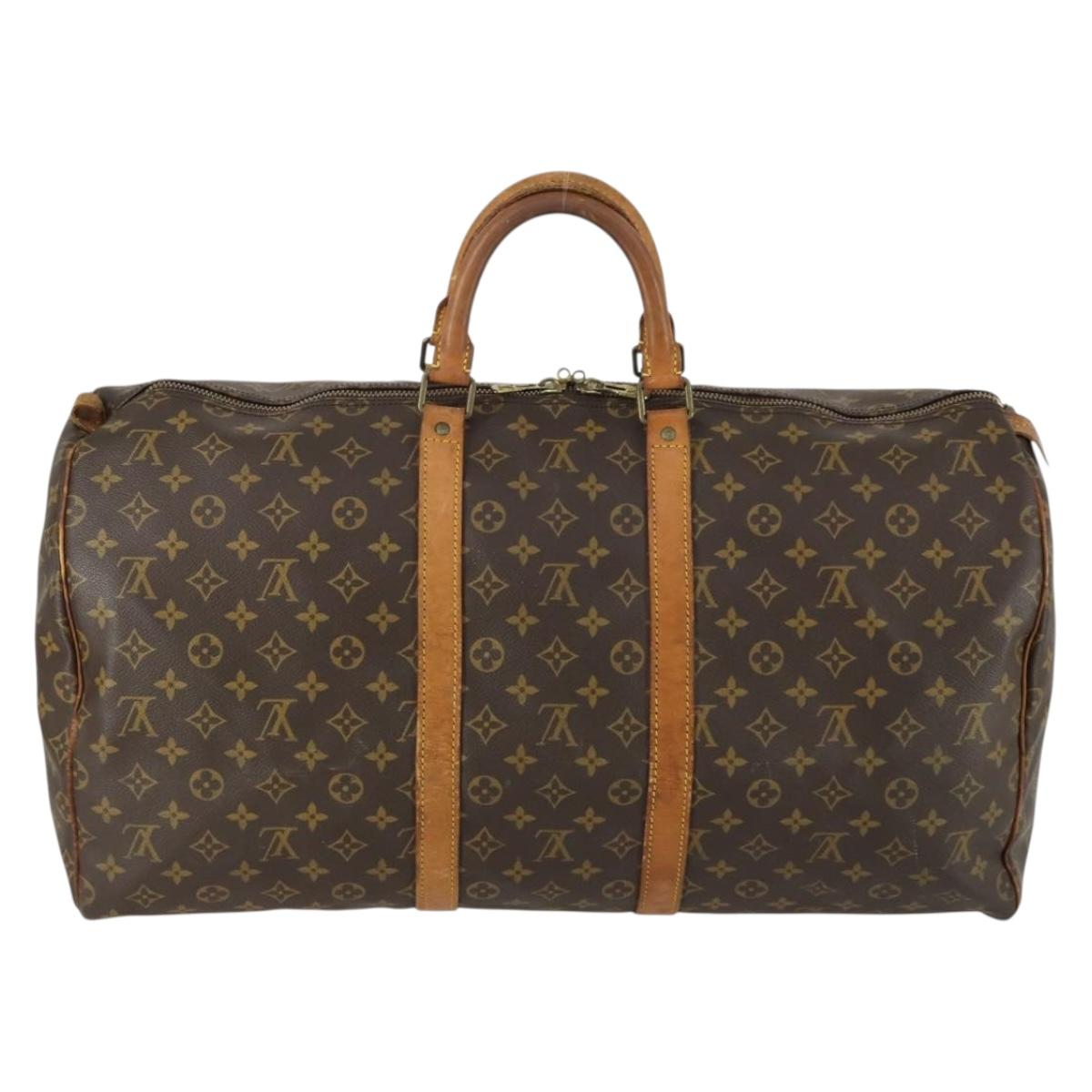 LOUIS VUITTON Monogram Keepall 55 Boston Bag M41424 LV Auth BA9184