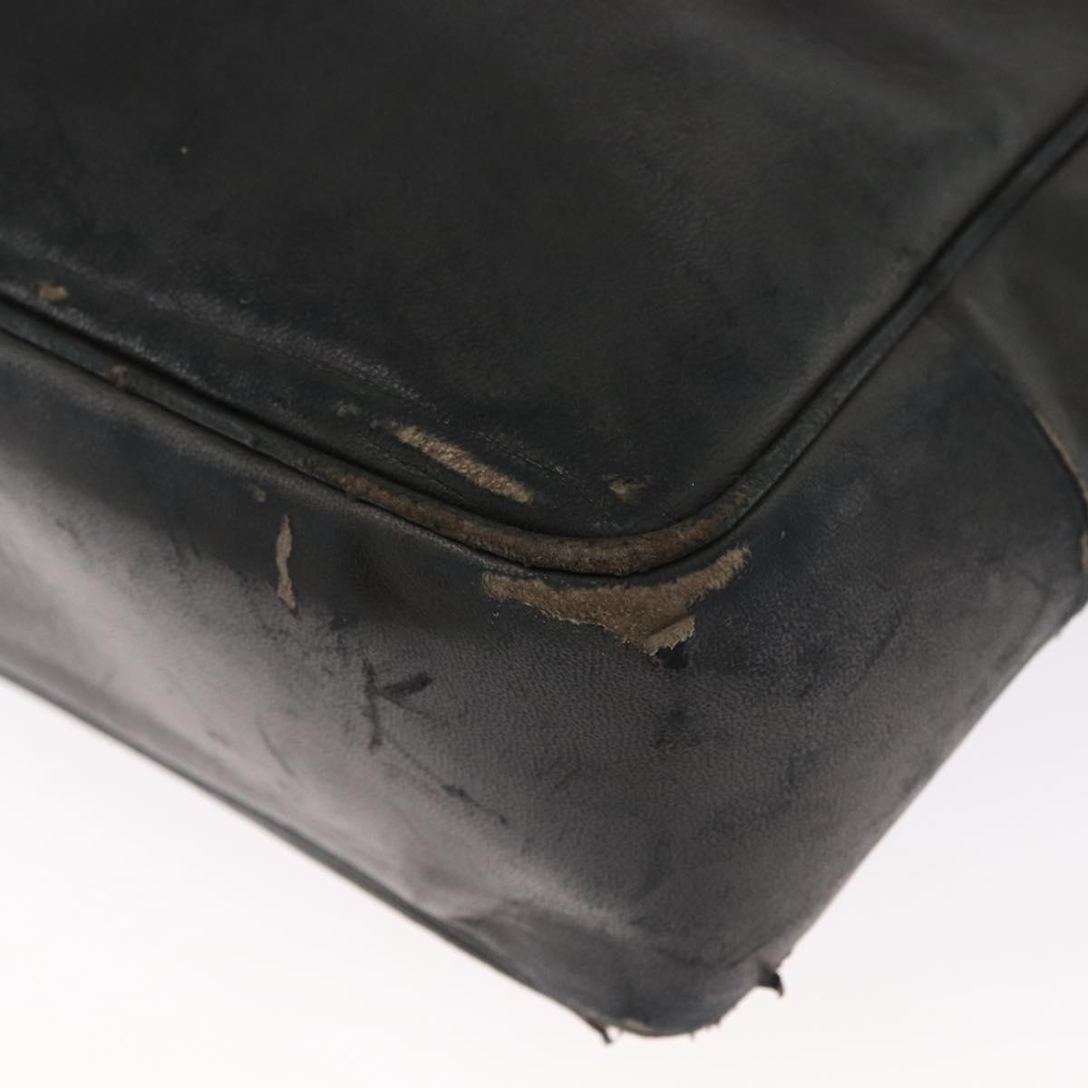 CHANEL Shoulder Bag Lamb Skin Black Gold CC Auth BA9188