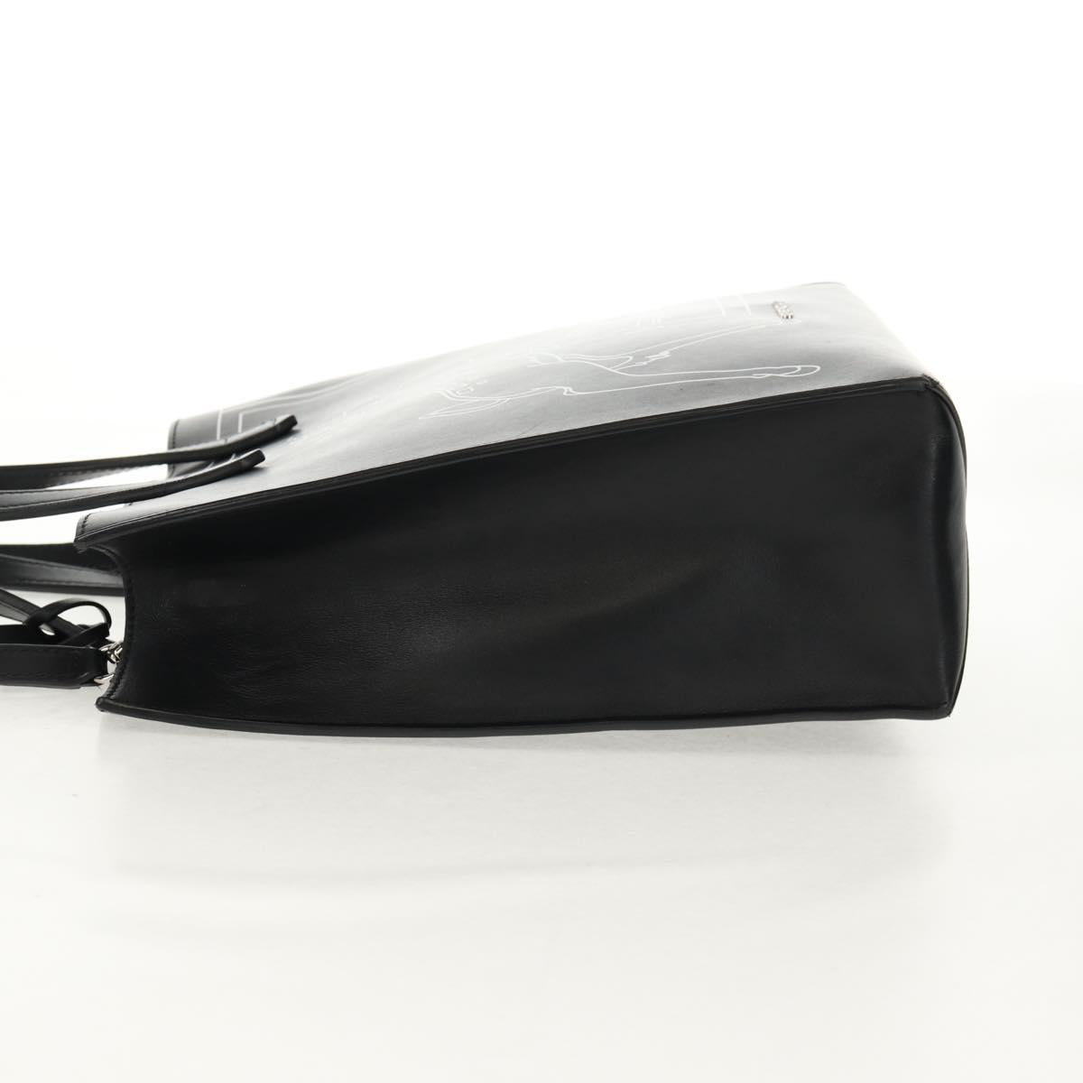 GIVENCHY Hand Bag Leather 2way Black Silver Auth BA9198V