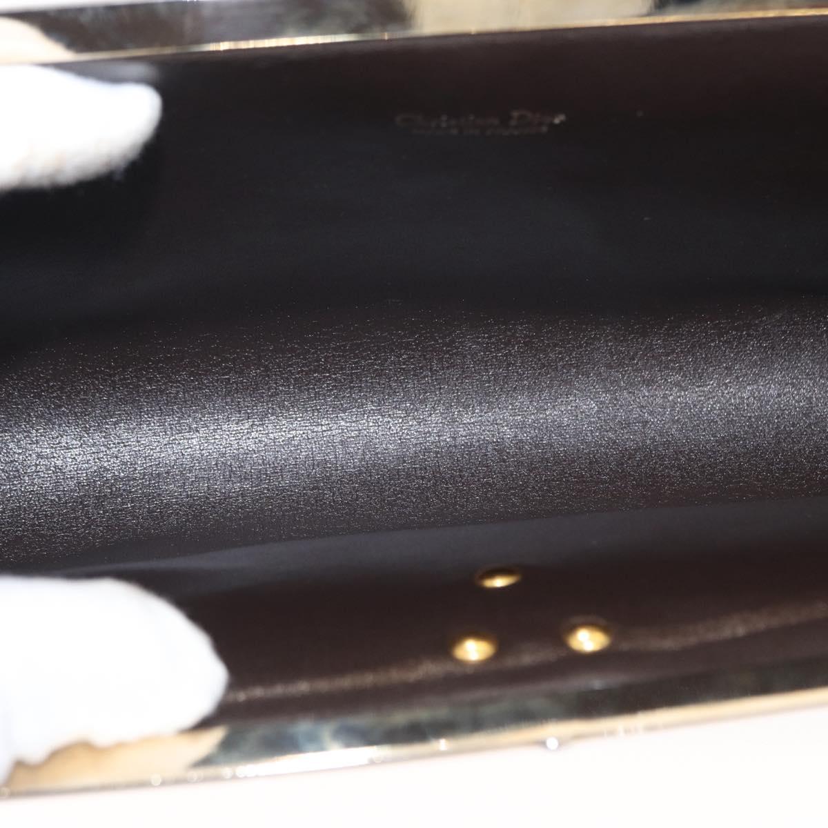 Christian Dior Trotter Canvas Clutch Bag Green Gold Auth BA9201