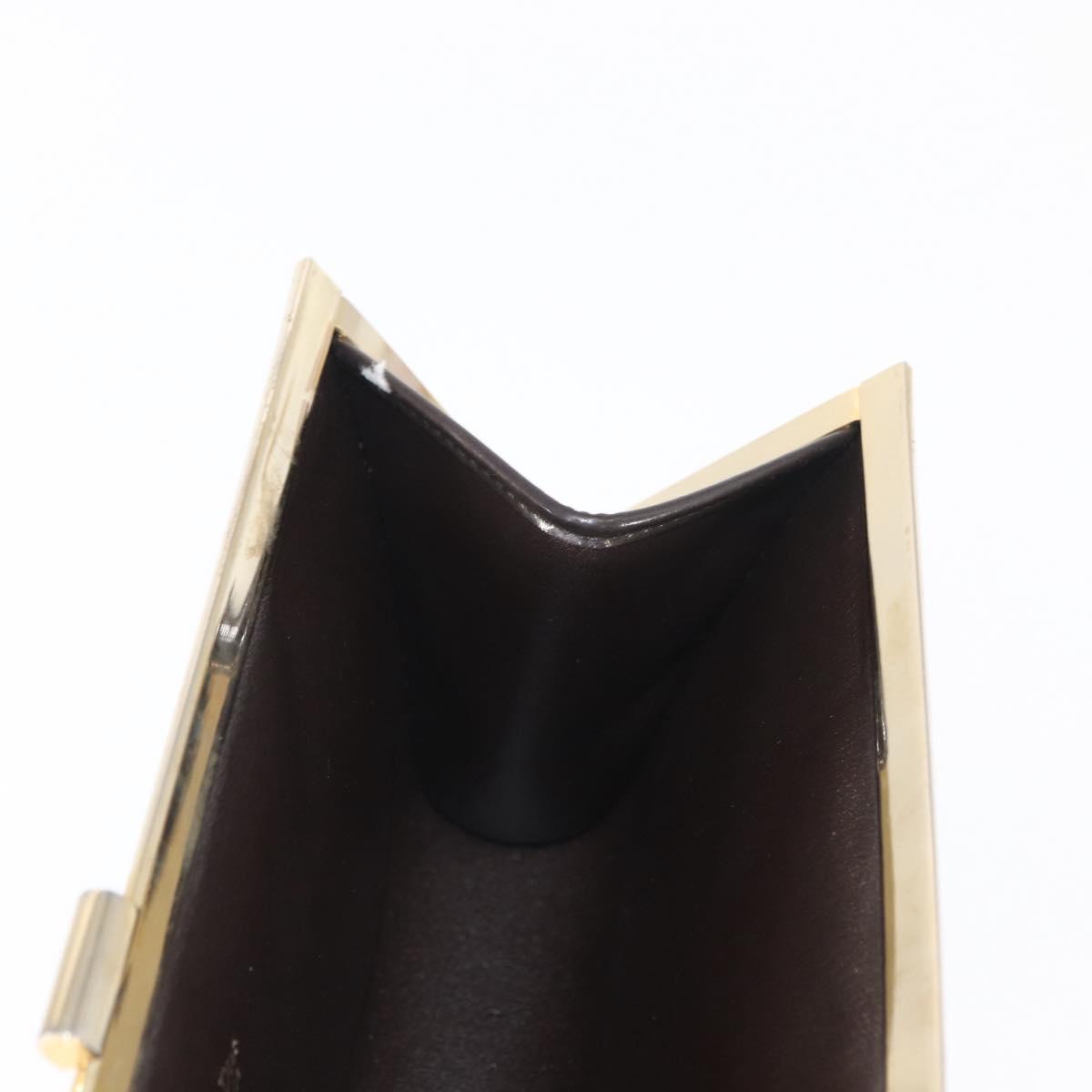 Christian Dior Trotter Canvas Clutch Bag Green Gold Auth BA9201