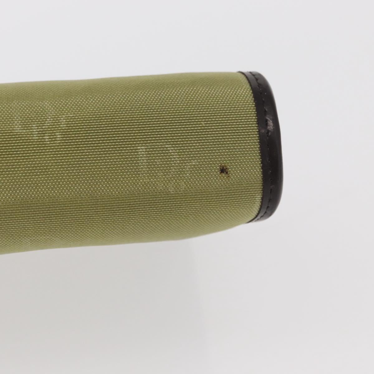 Christian Dior Trotter Canvas Clutch Bag Green Gold Auth BA9201