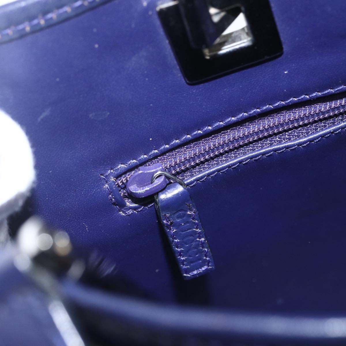 GUCCI Tote Bag Nylon Leather Blue Silver 002 1099 Auth BA9208