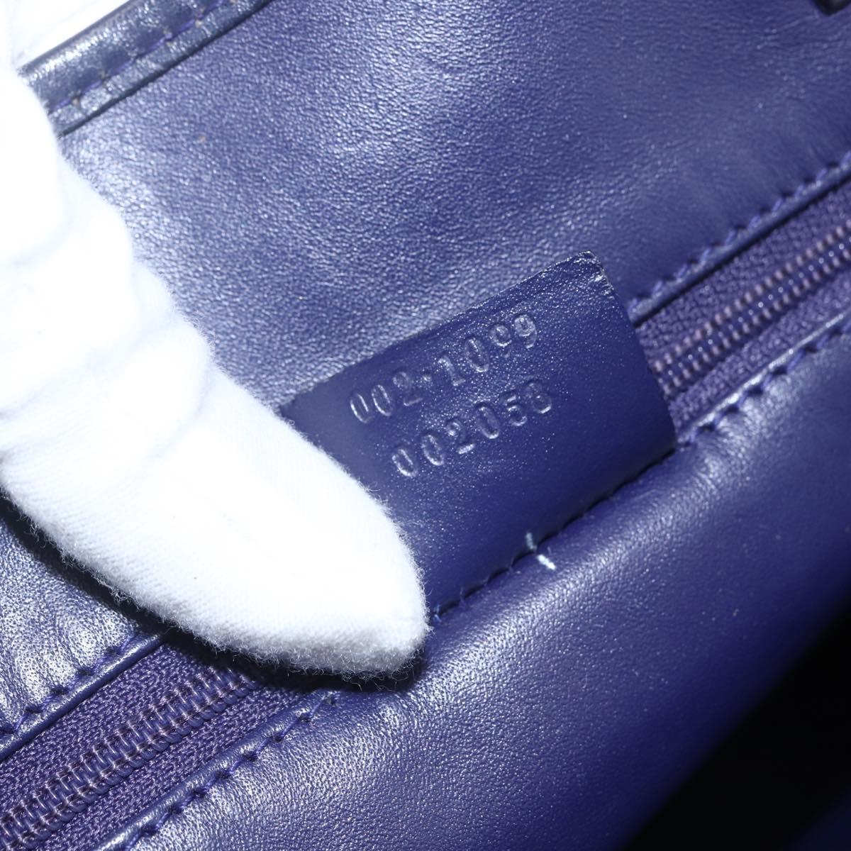 GUCCI Tote Bag Nylon Leather Blue Silver 002 1099 Auth BA9208