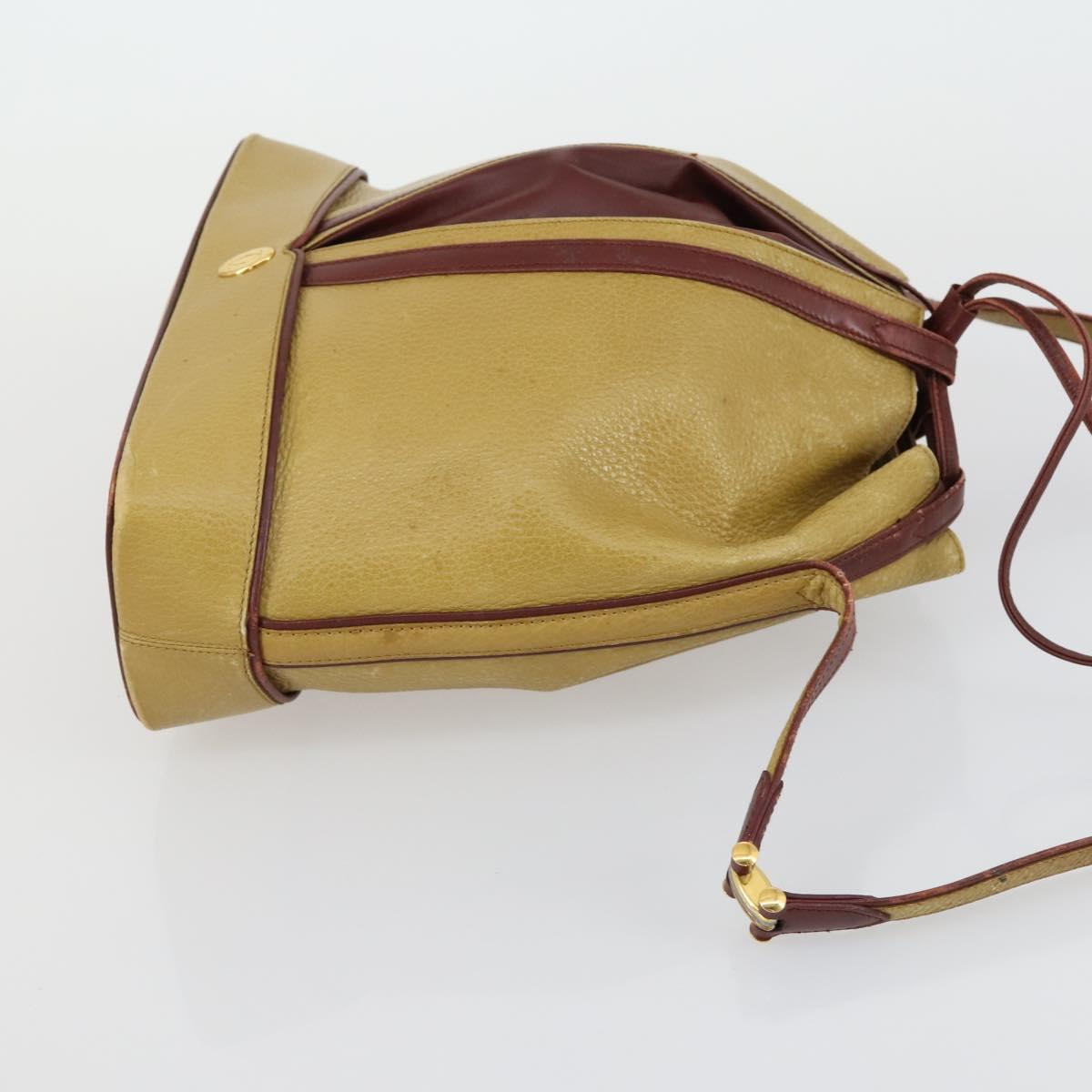 CARTIER Saint Laurent Shoulder Bag Leather 2 Set Beige Brown Auth BA9213