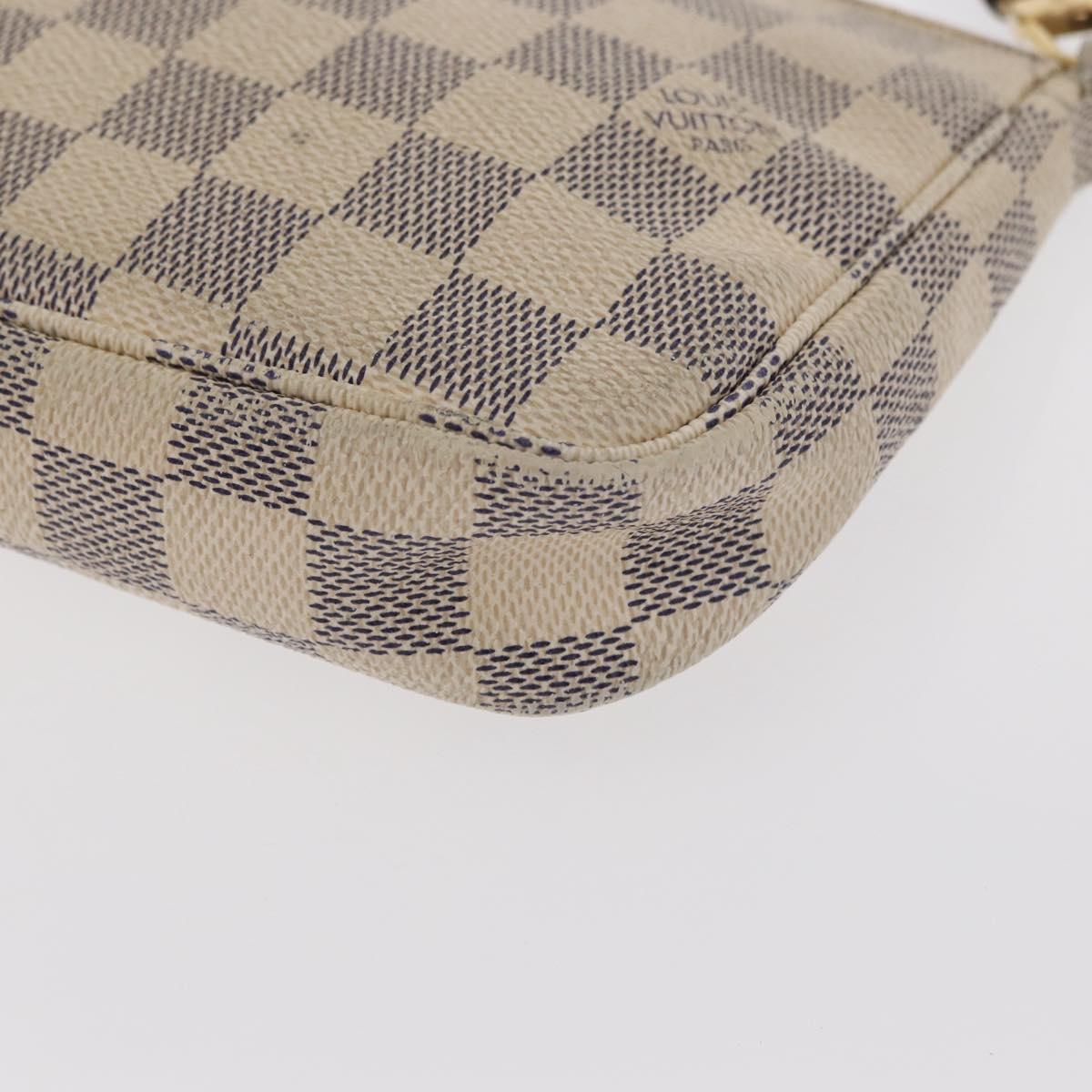 LOUIS VUITTON Damier Azur Pochette Accessoires Pouch N51986 LV Auth BA9215