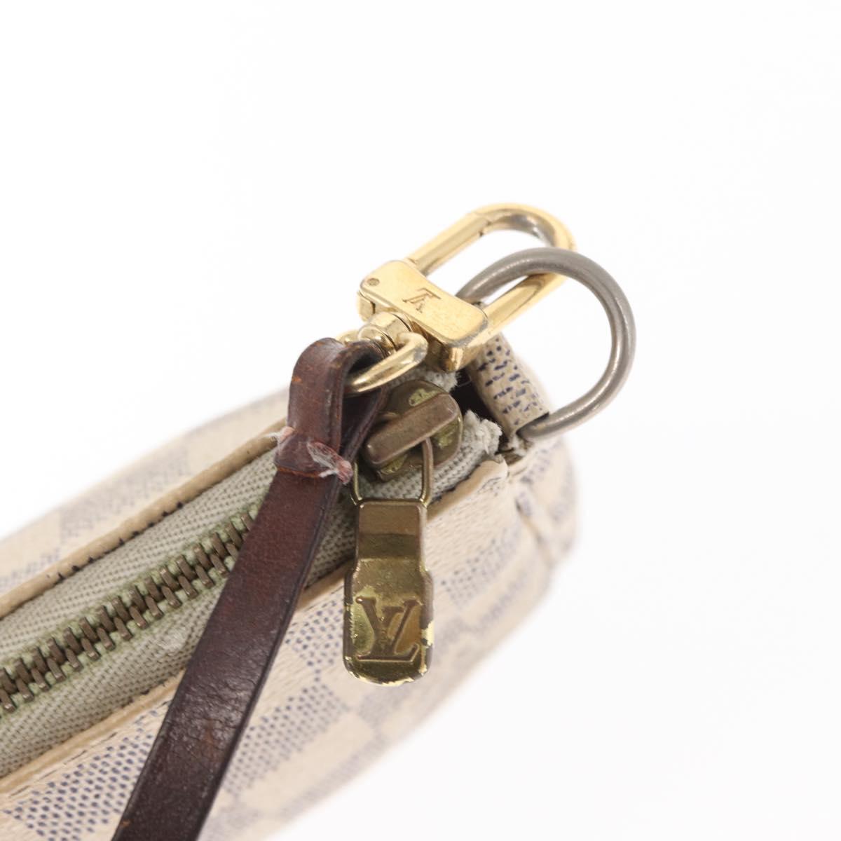 LOUIS VUITTON Damier Azur Pochette Accessoires Pouch N51986 LV Auth BA9215