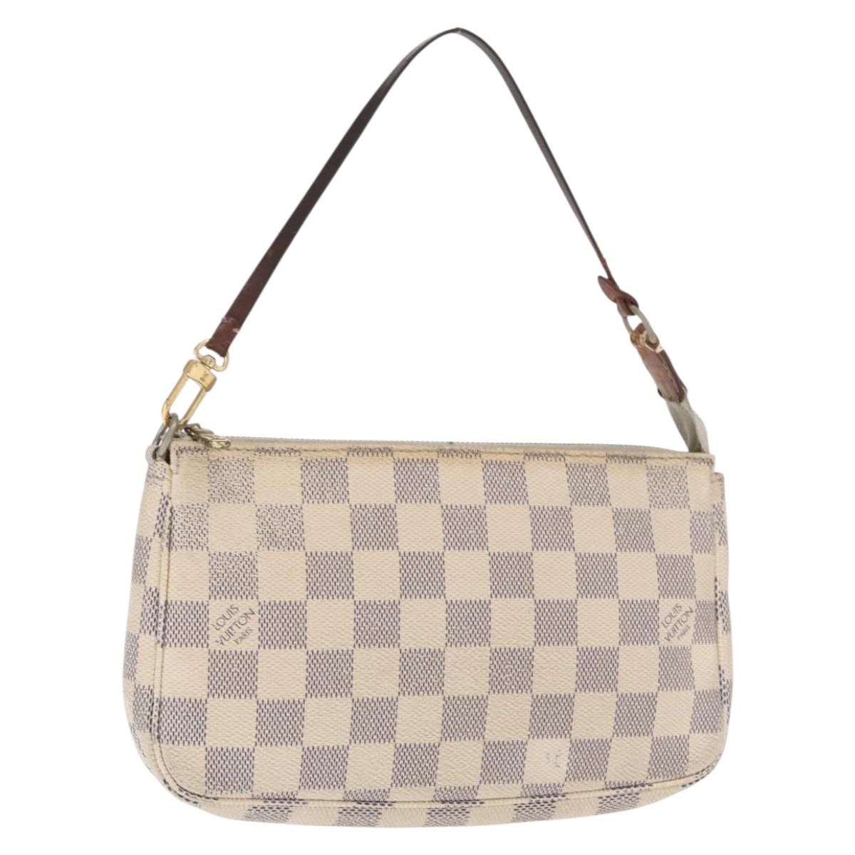 LOUIS VUITTON Damier Azur Pochette Accessoires Pouch N51986 LV Auth BA9215